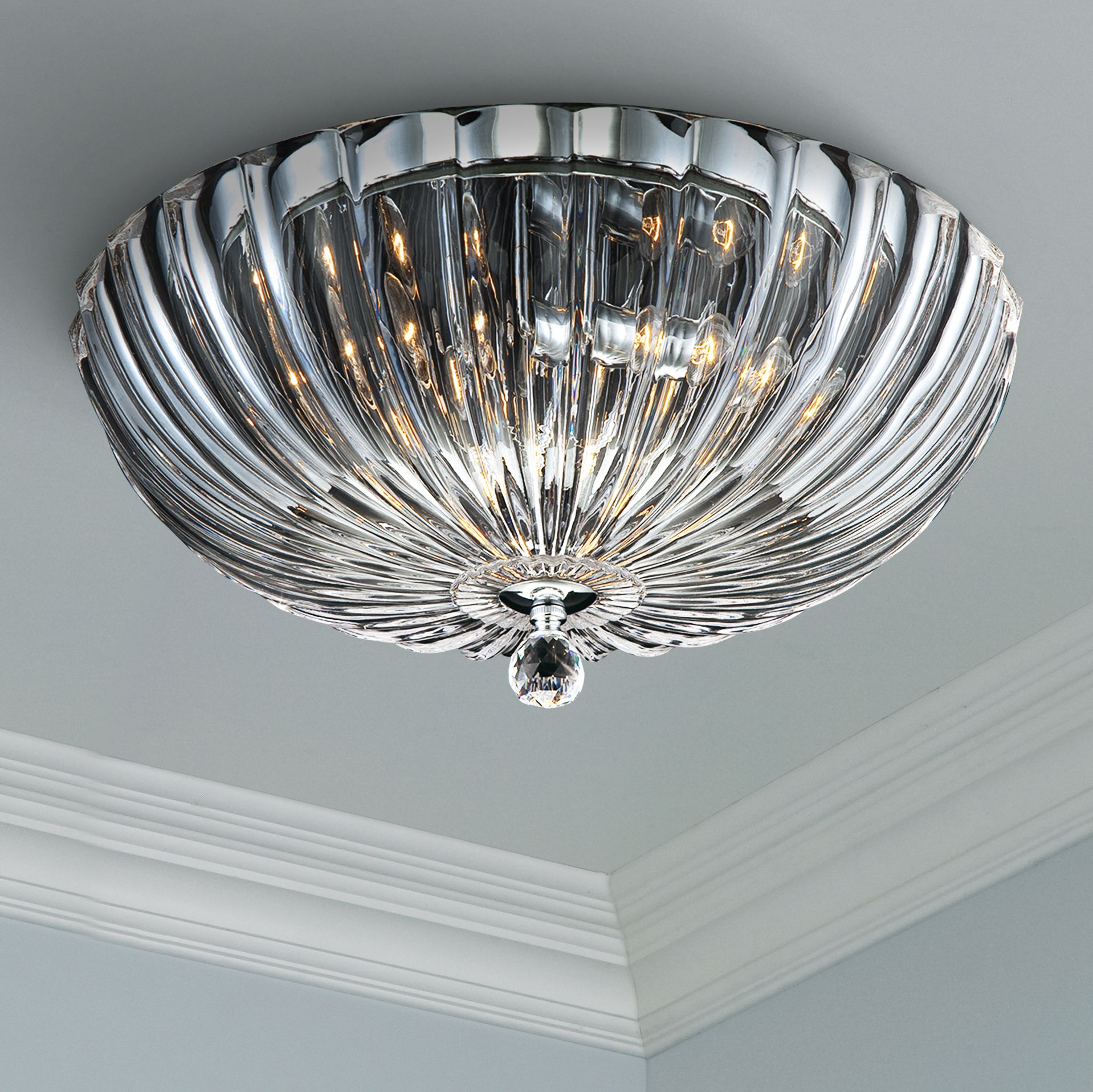 Eurofase Aurora 15 3/4"W Scalloped Glass Ceiling Light