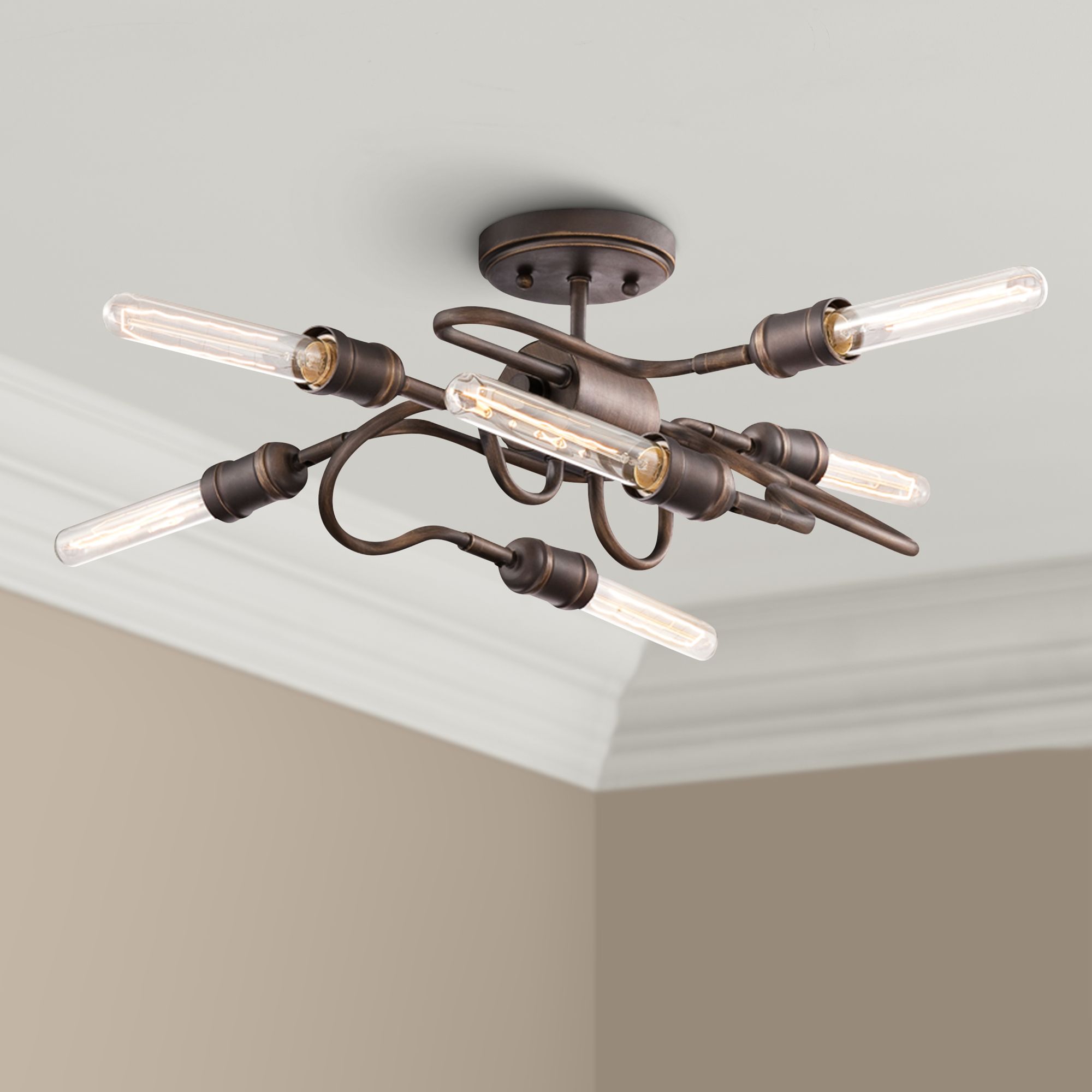 Eurofase Briggs 30 3/4" Wide Bronze 6-Light Ceiling Light