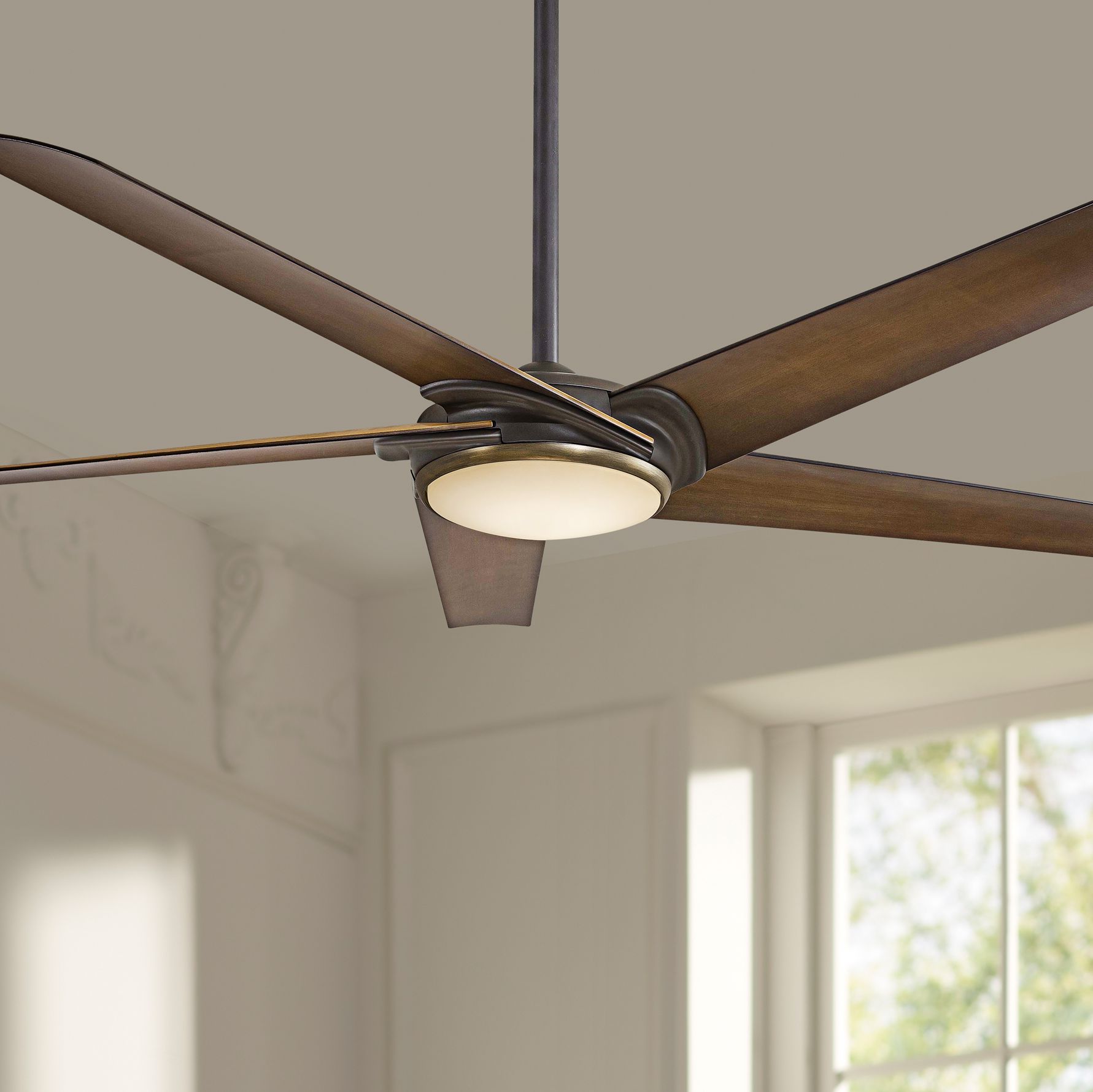 60" Minka Aire Raptor Bronze LED Ceiling Fan 8D470 Lamps Plus