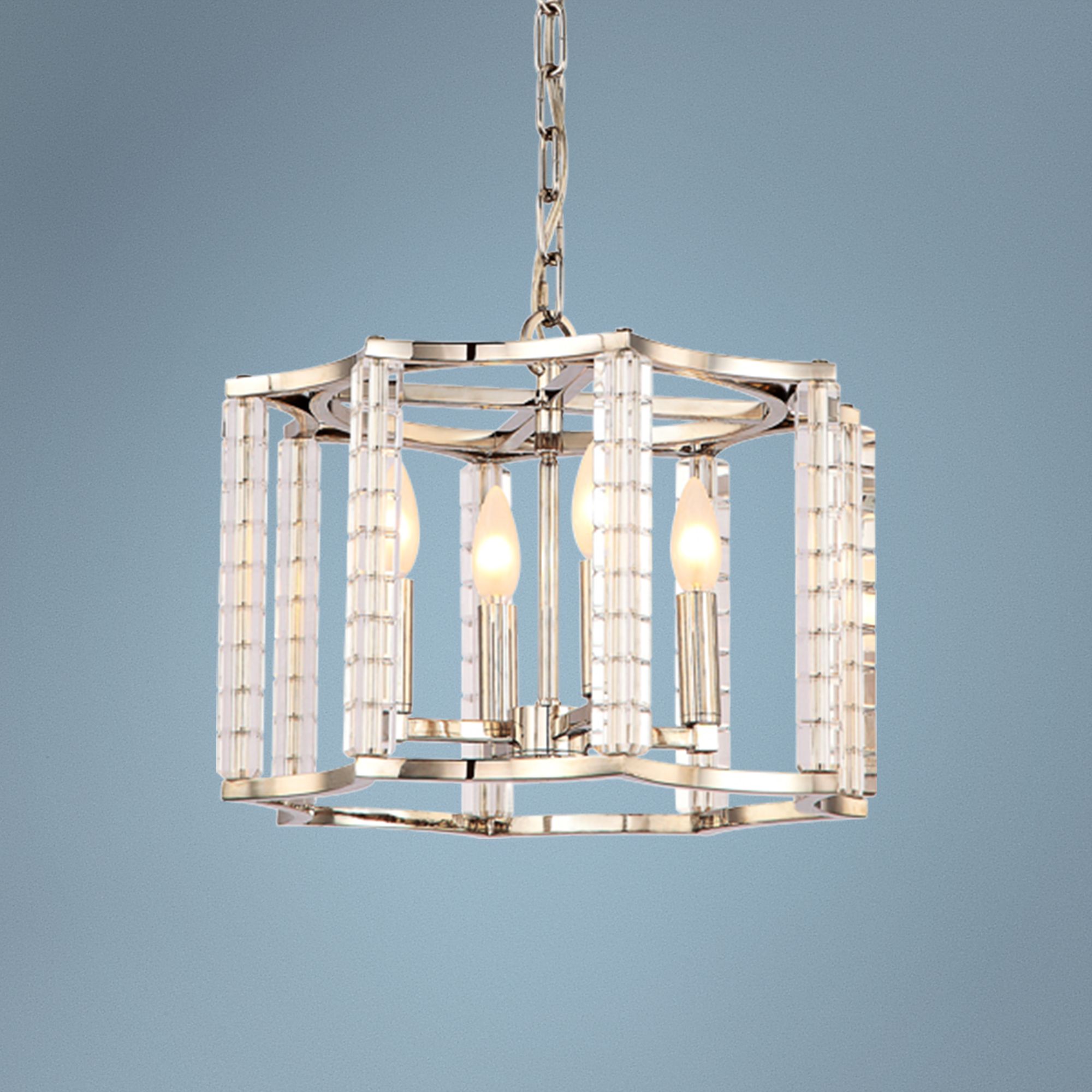Crystorama Carson 16"W Polished Nickel 4-Light Pendant