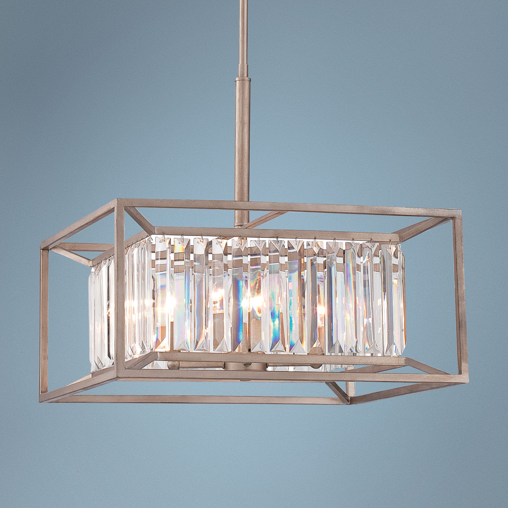 Linares 19" Wide Aged Platinum 4-Light Pendant