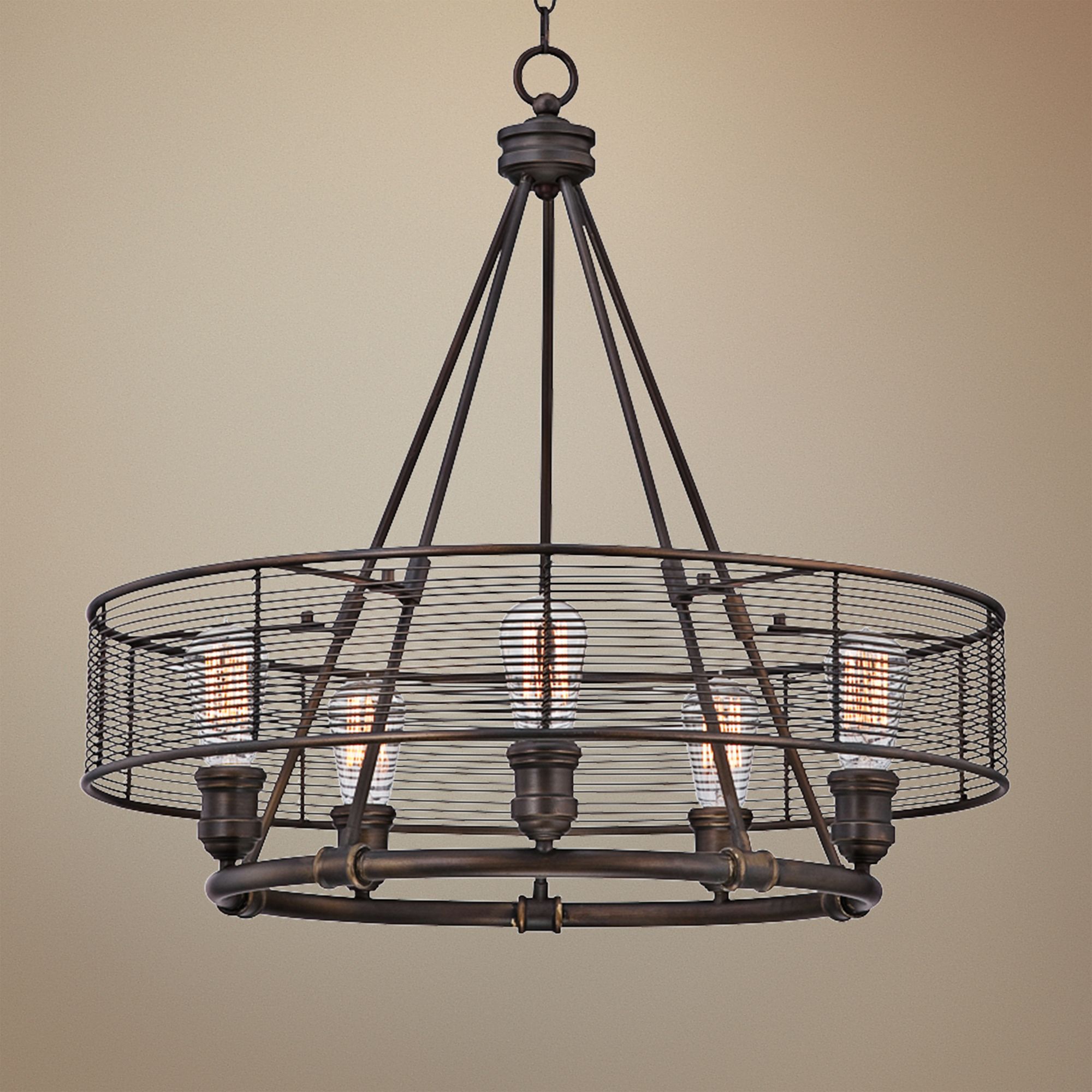 Eurofase Terra 26" Wide Bronze 5-Light Pendant