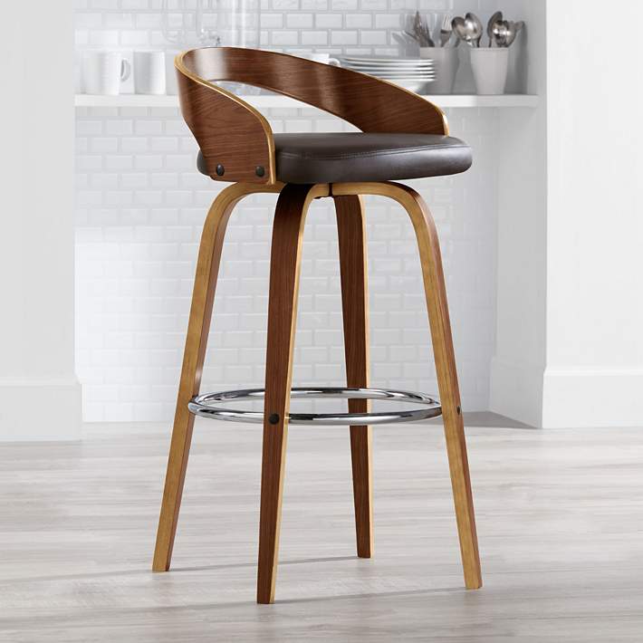 Gratto 29 1 4 Chocolate Brown Faux, 48 Inch Bar Stools