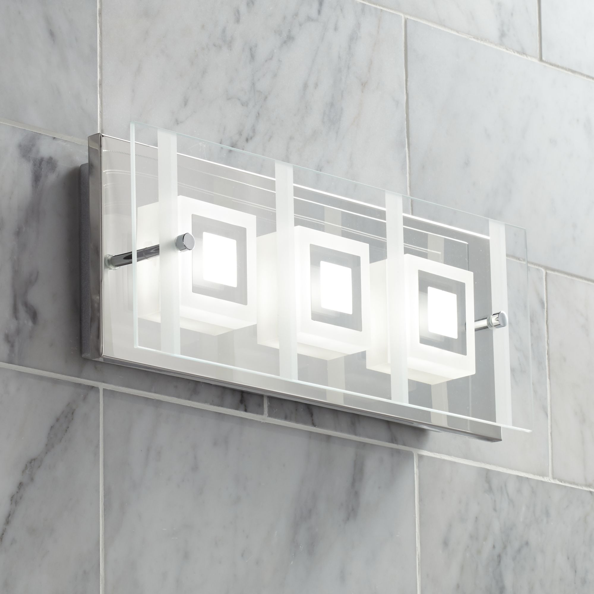 Reese 15 1/2" Wide 3-Light Glass LED Bath Light