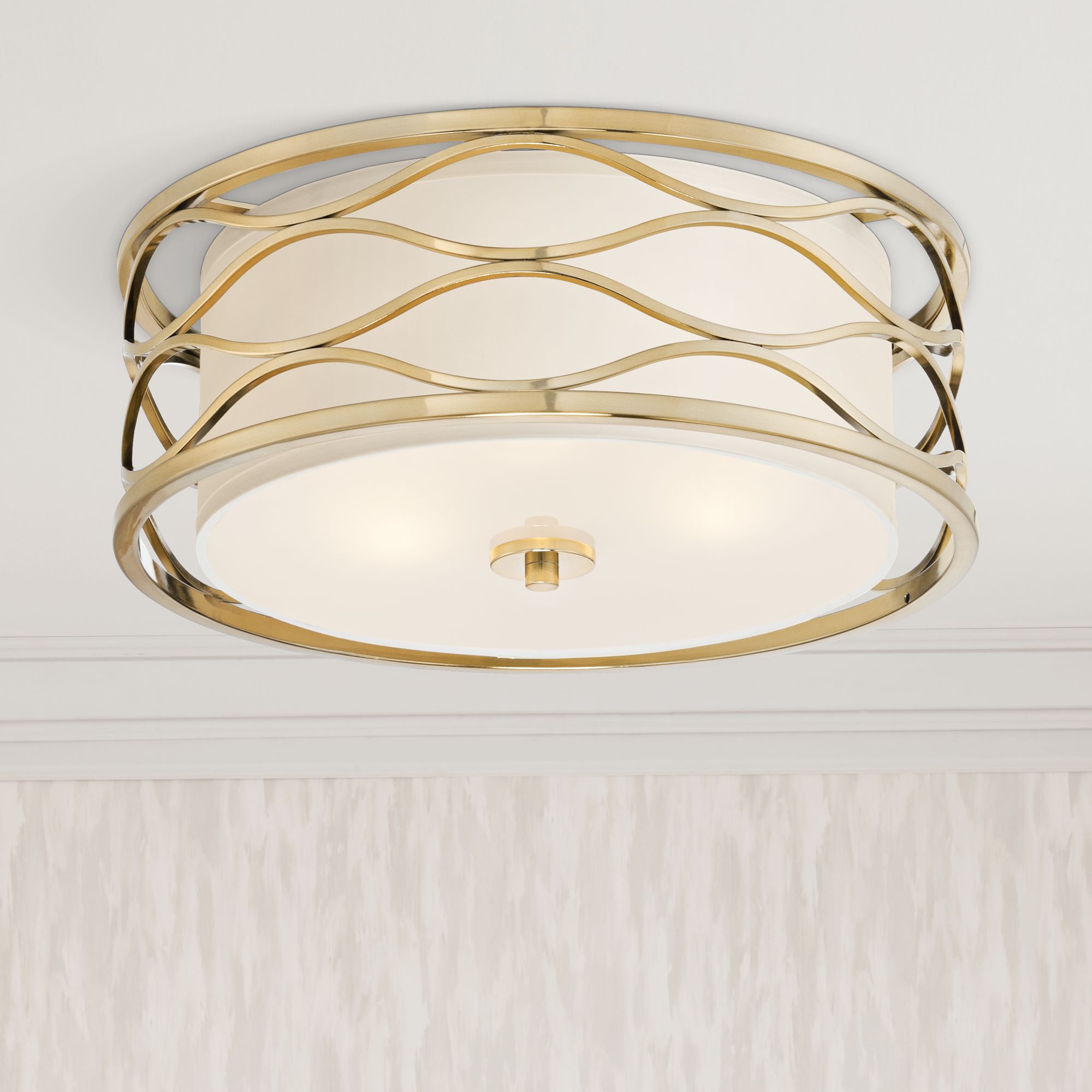 Austen 16" Wide Plated Gold Ceiling Light
