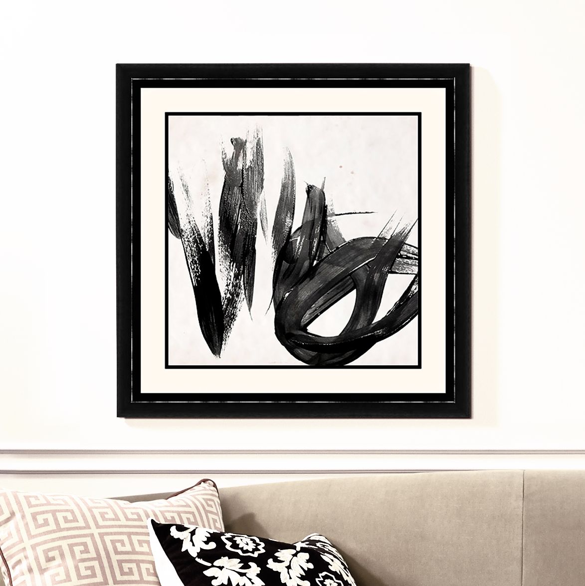 Paint It Black I 25 1/2" Square Framed Wall Art