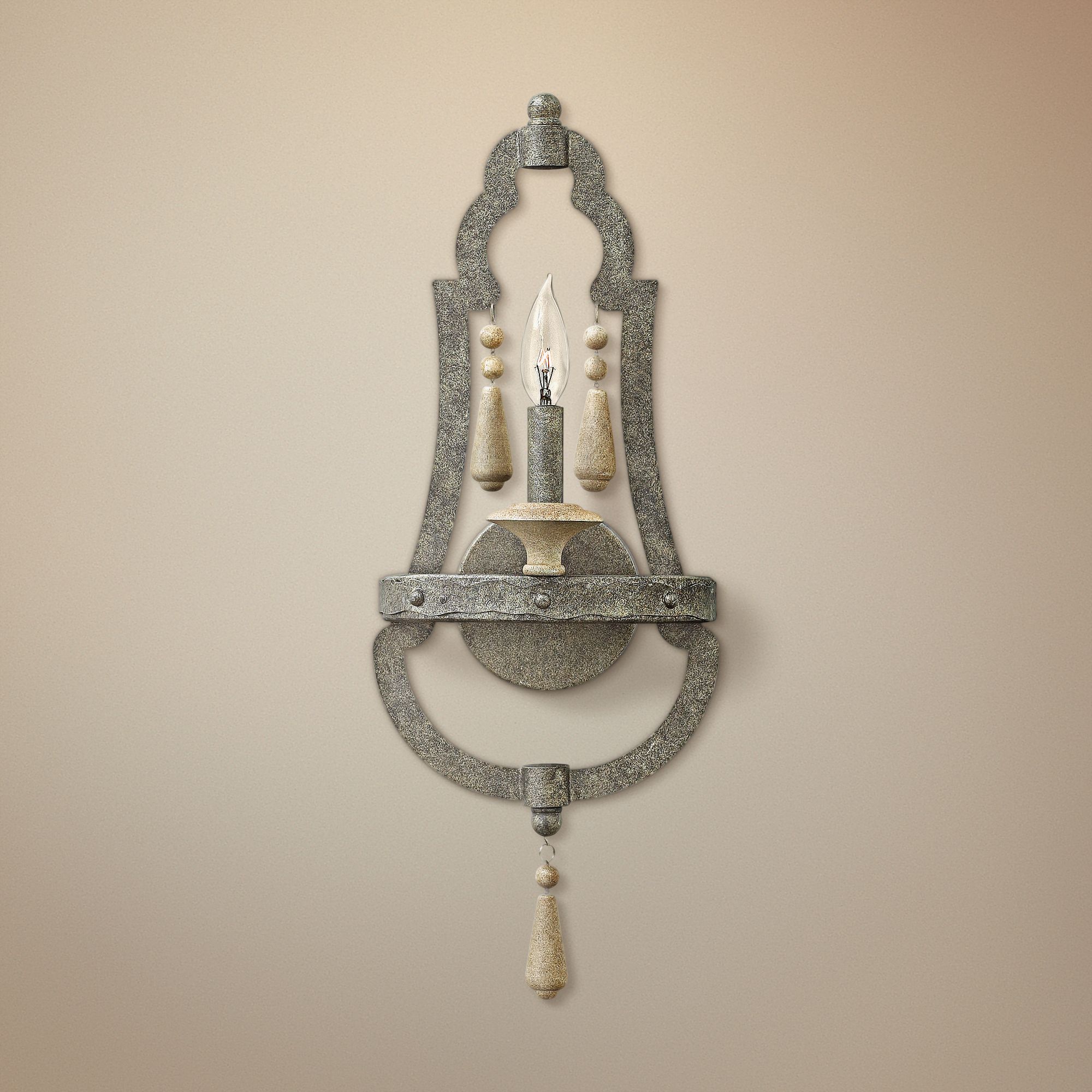 Cordoba 22 1/2"H Distressed Iron Wall Sconce