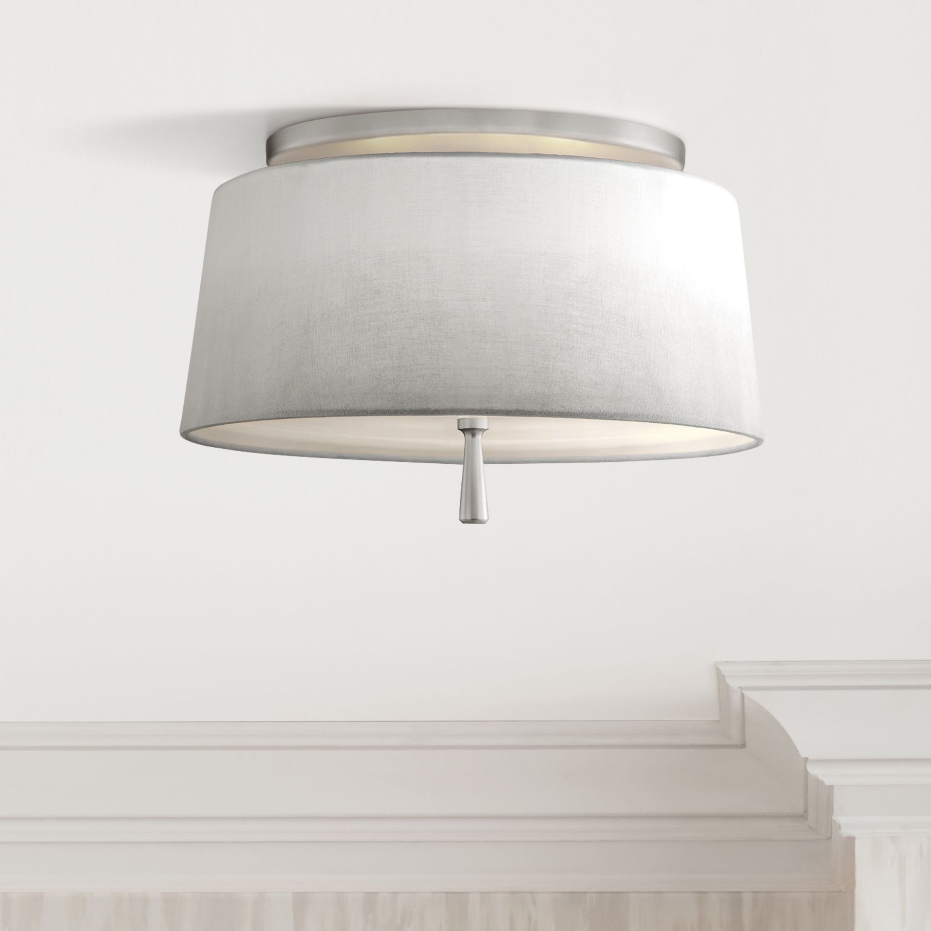 Feiss Tori 14 Wide Satin Nickel Ceiling Light
