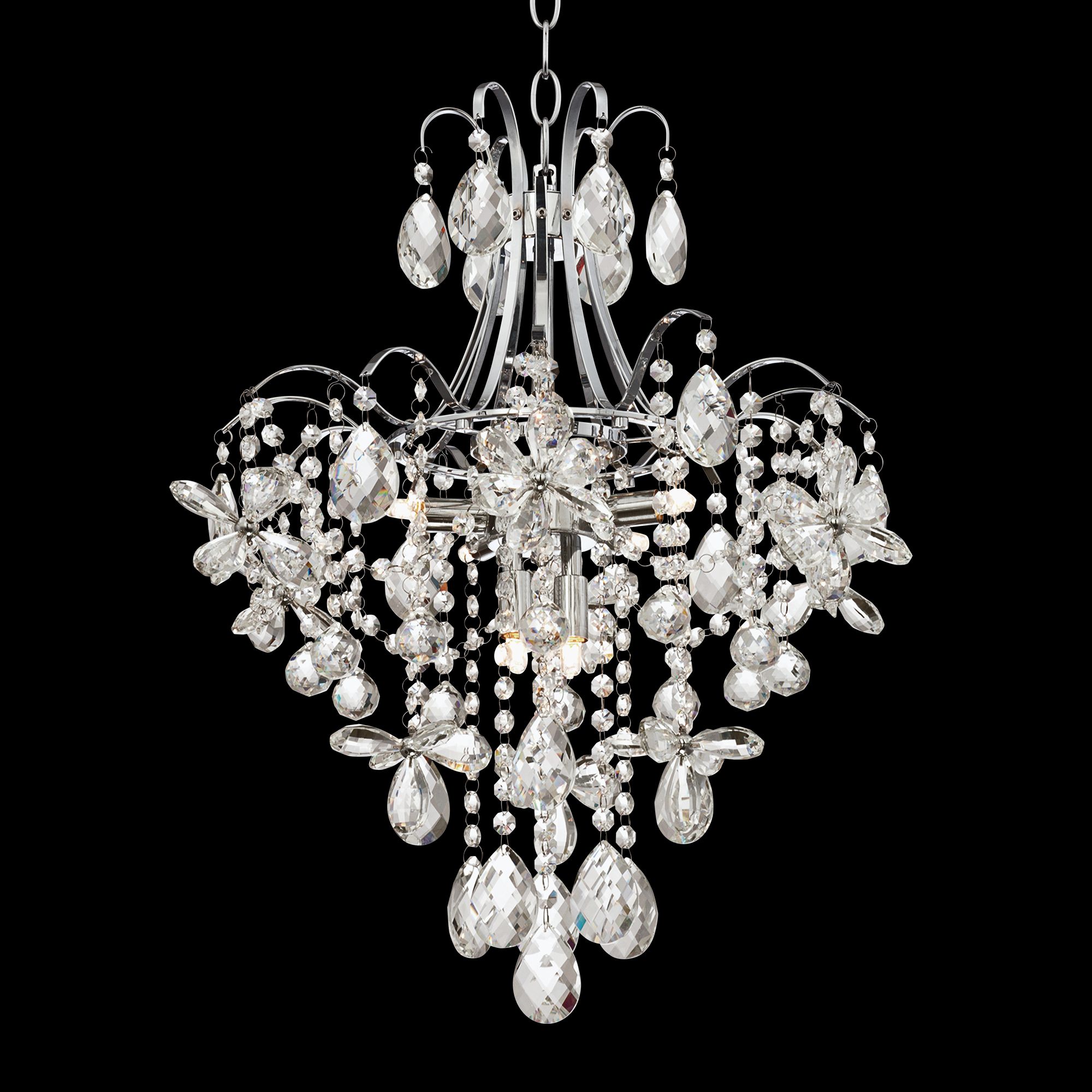 Crystal Flower 19 1/2" Wide 7-Light Chrome Chandelier