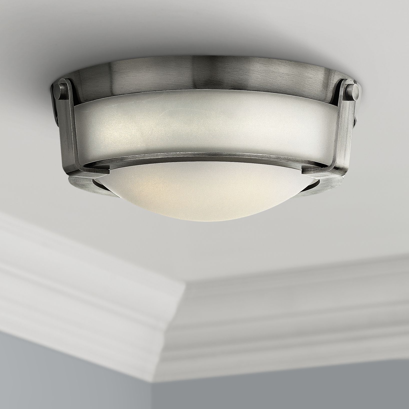 Hinkley Hathaway 13" Wide Antique Nickel Ceiling Light