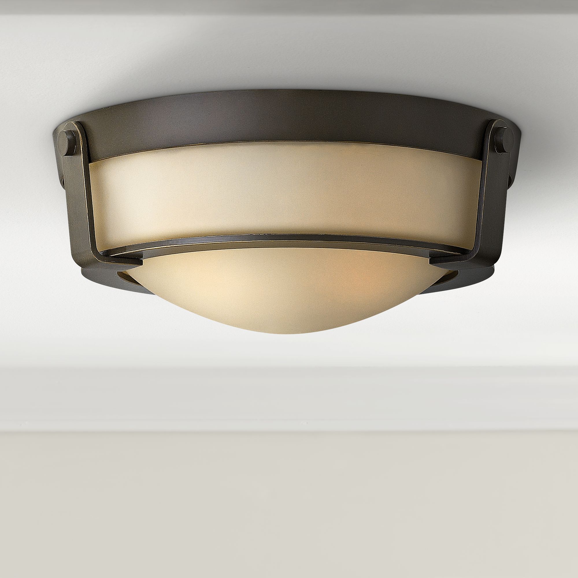 Hinkley Hathaway 13" Wide Olde Bronze Amber Ceiling Light