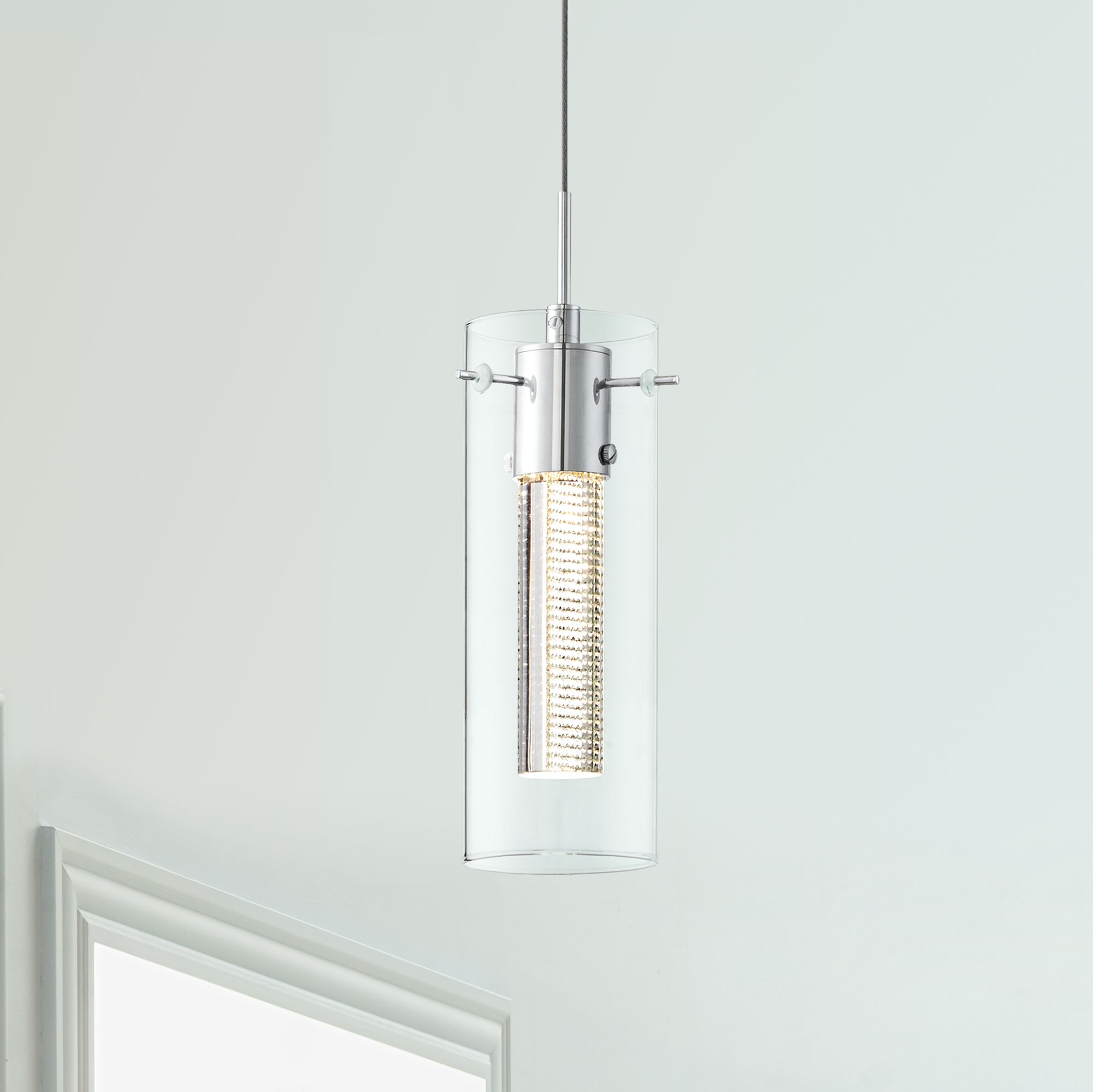 Possini Euro Zuri Chrome 3"W Crystal LED Mini Pendant