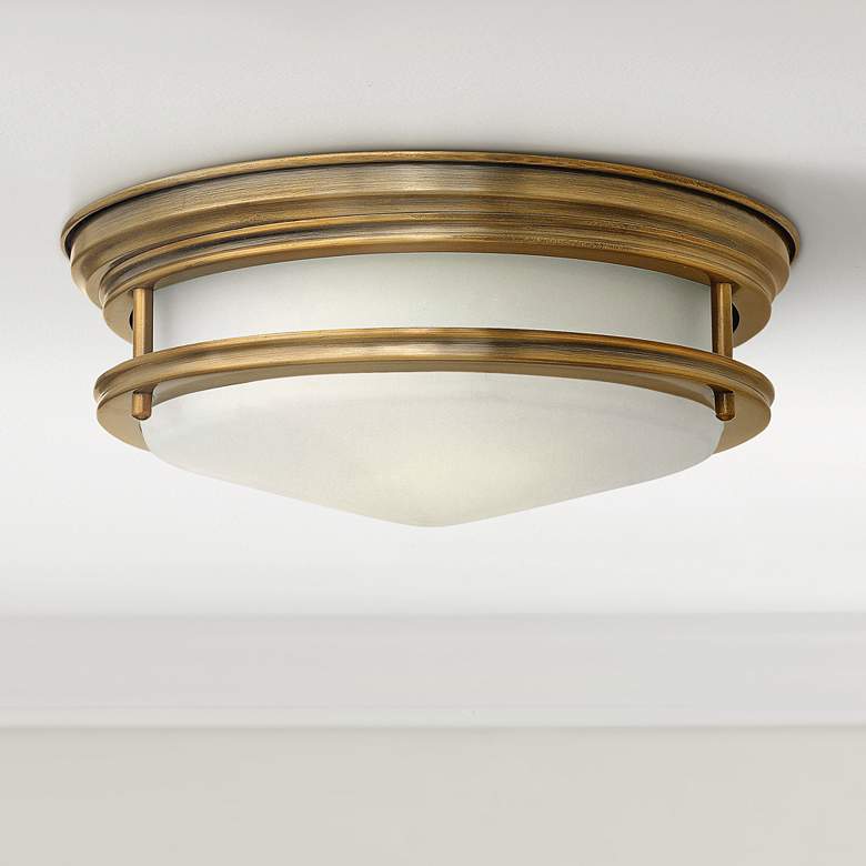 Hinkley Hadley 12&quot; Wide Brushed Bronze Opal Ceiling Light