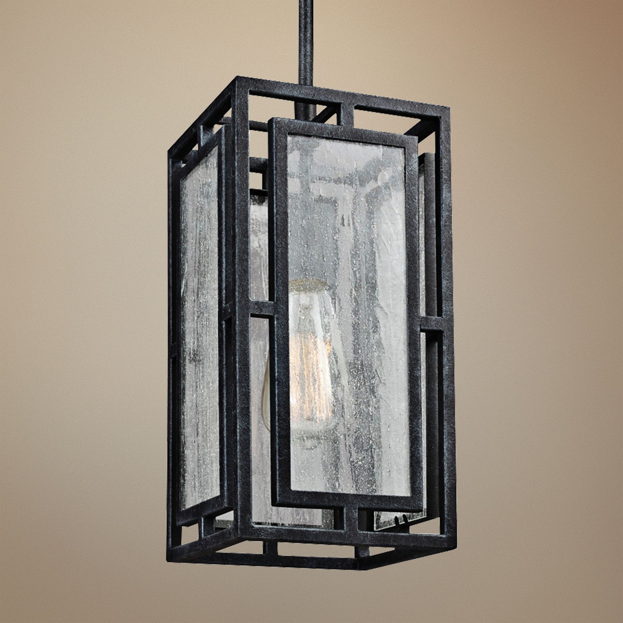 Feiss Prairielands 6"W Dark Zinc 1-Light Mini Pendant