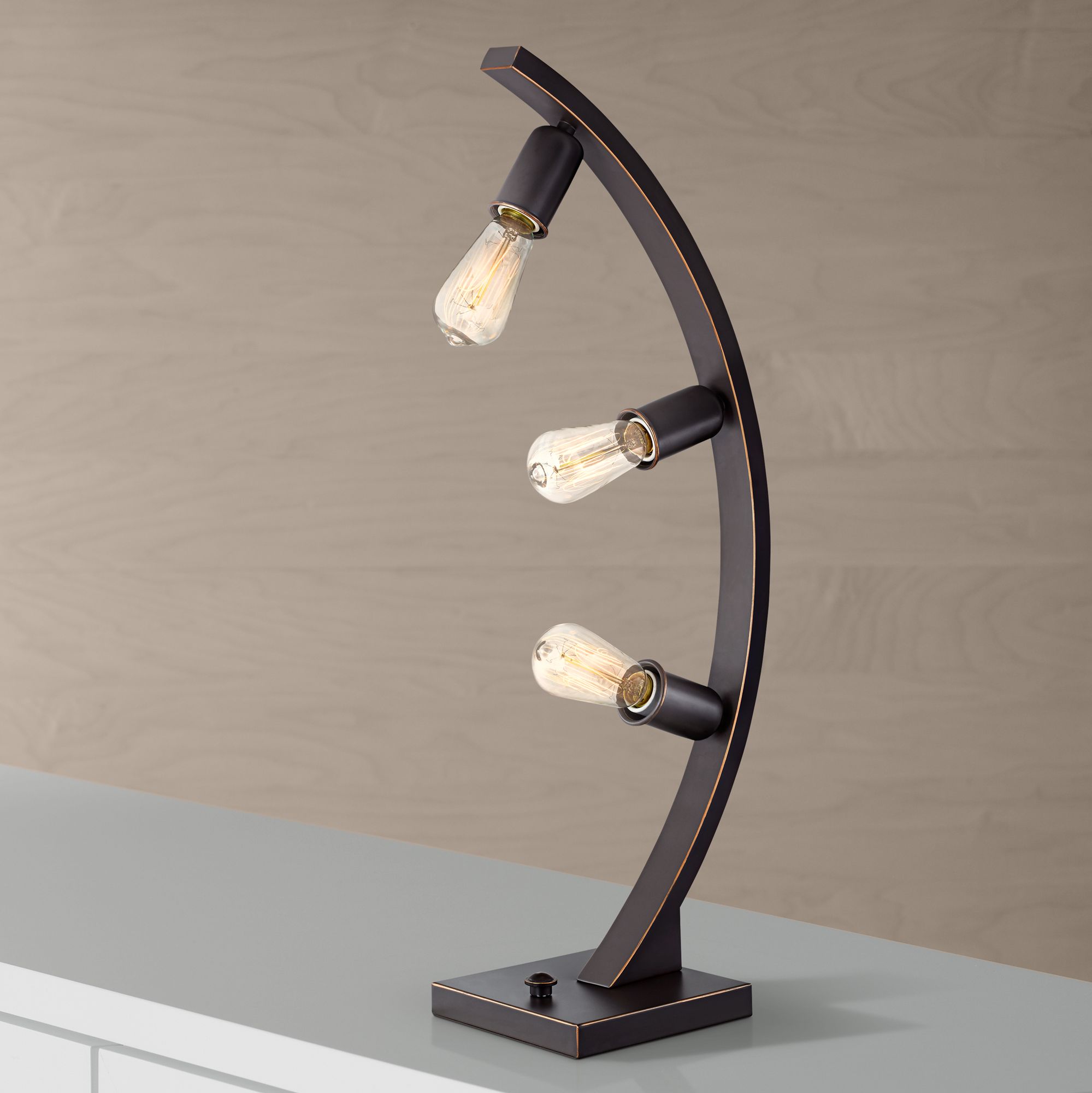 Franklin Iron Works Norris Metal Arc Table Lamp