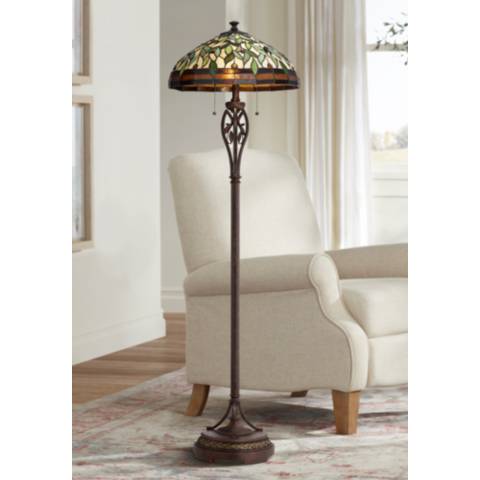 Leaf and Vine II Tiffany-Style Floor Lamp - #8J045 | Lamps Plus