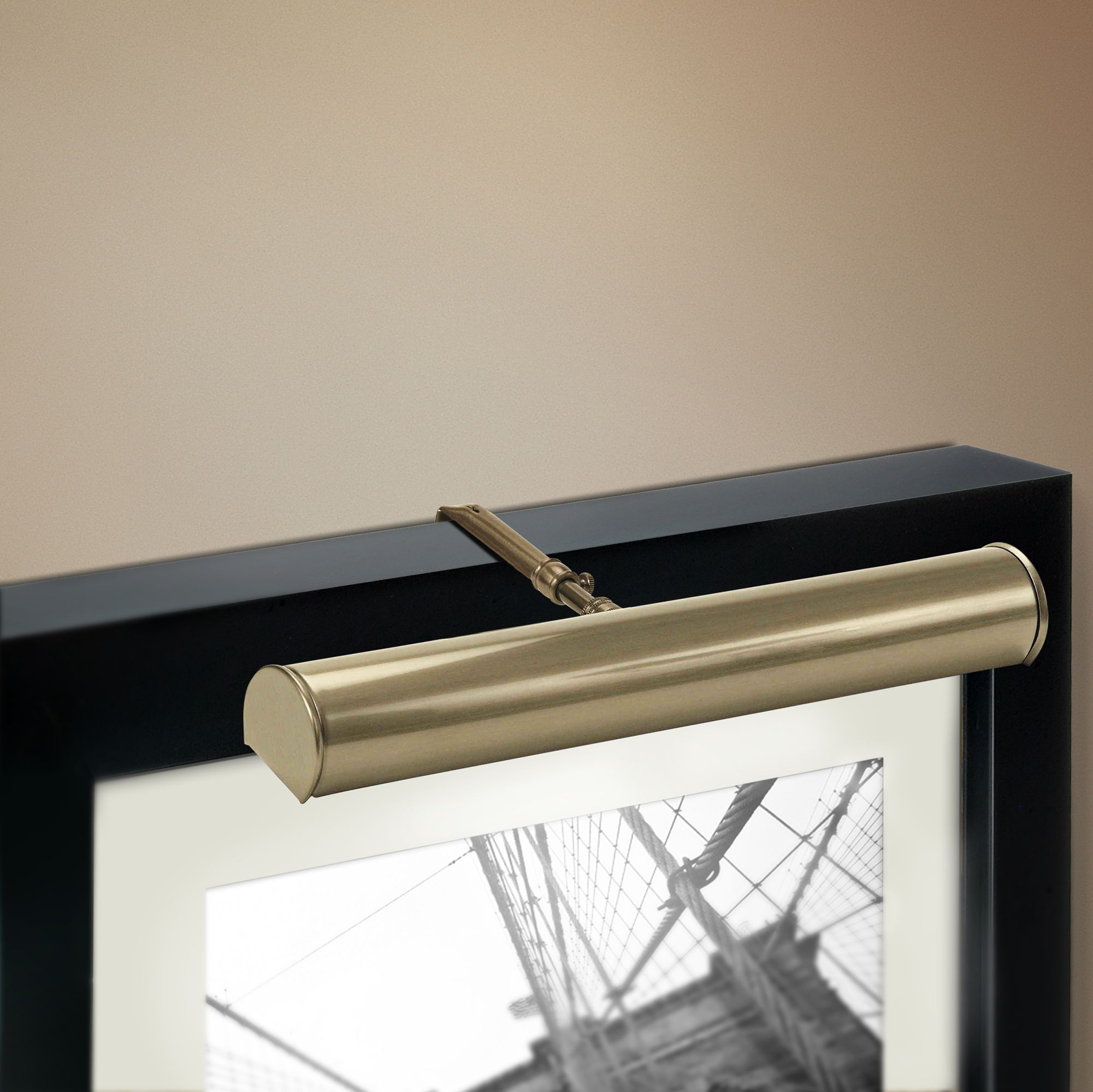 Advent LED 14" Wide Battery Powered Antique Brass Picture Light