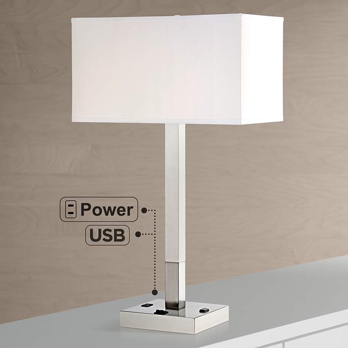lamp with usb port and outlet and 3 way light