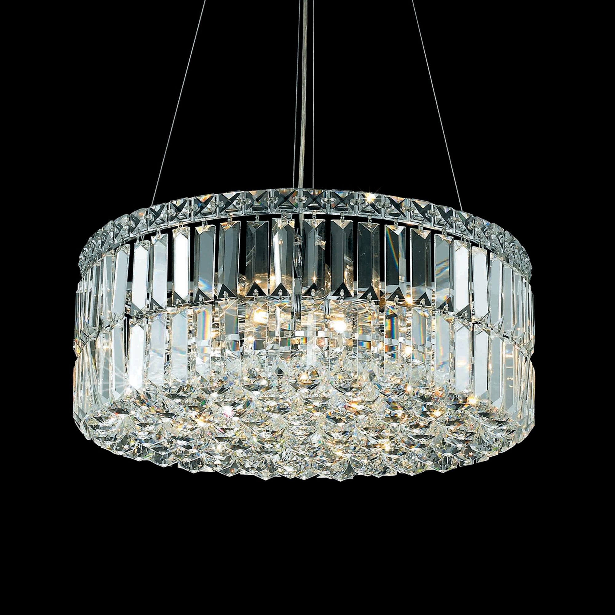 Royal 20" Wide Chrome and Crystal 12-Light Pendant