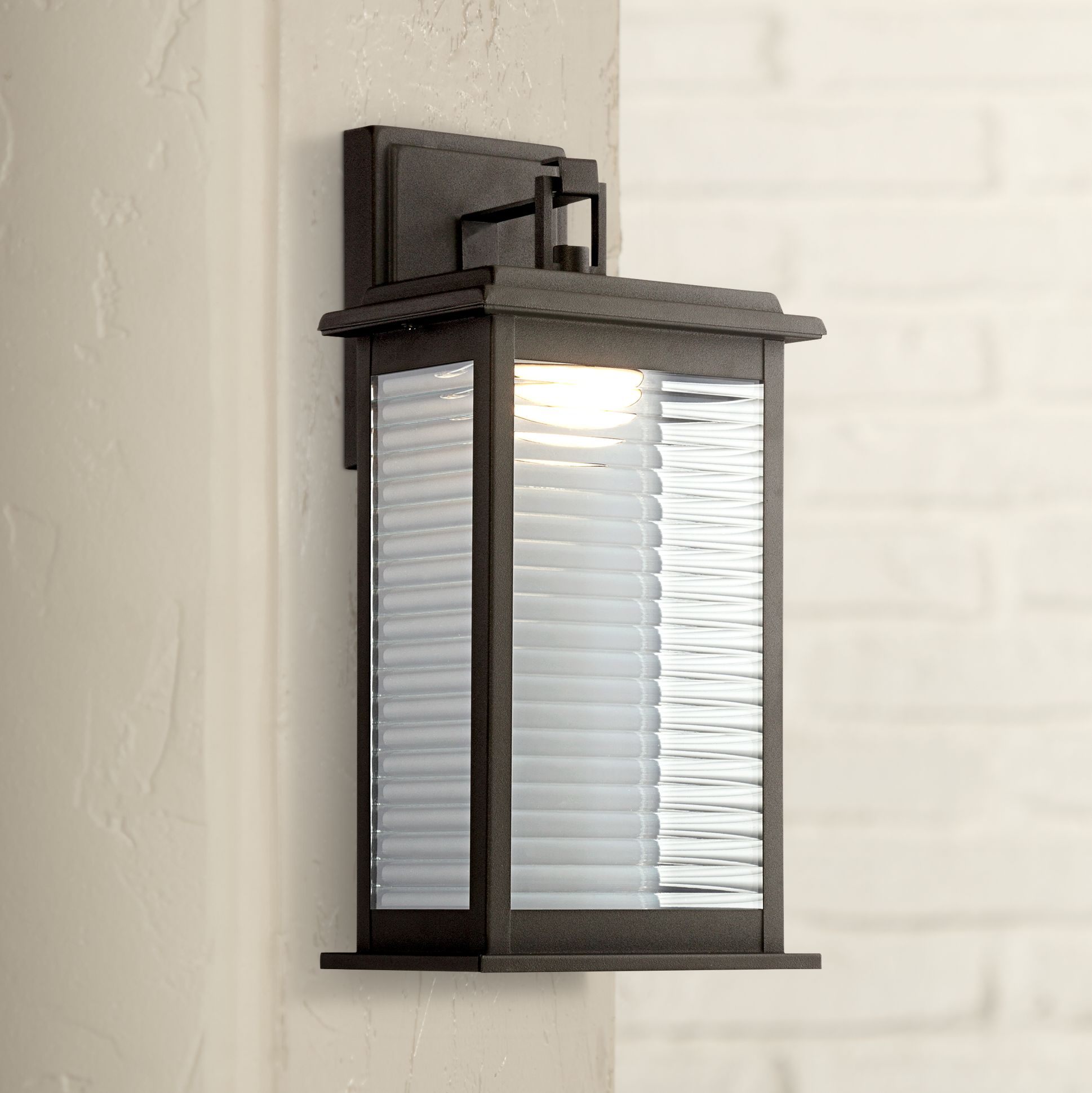 Marguerite 14 3/4" High Black LED Outdoor Wall Light