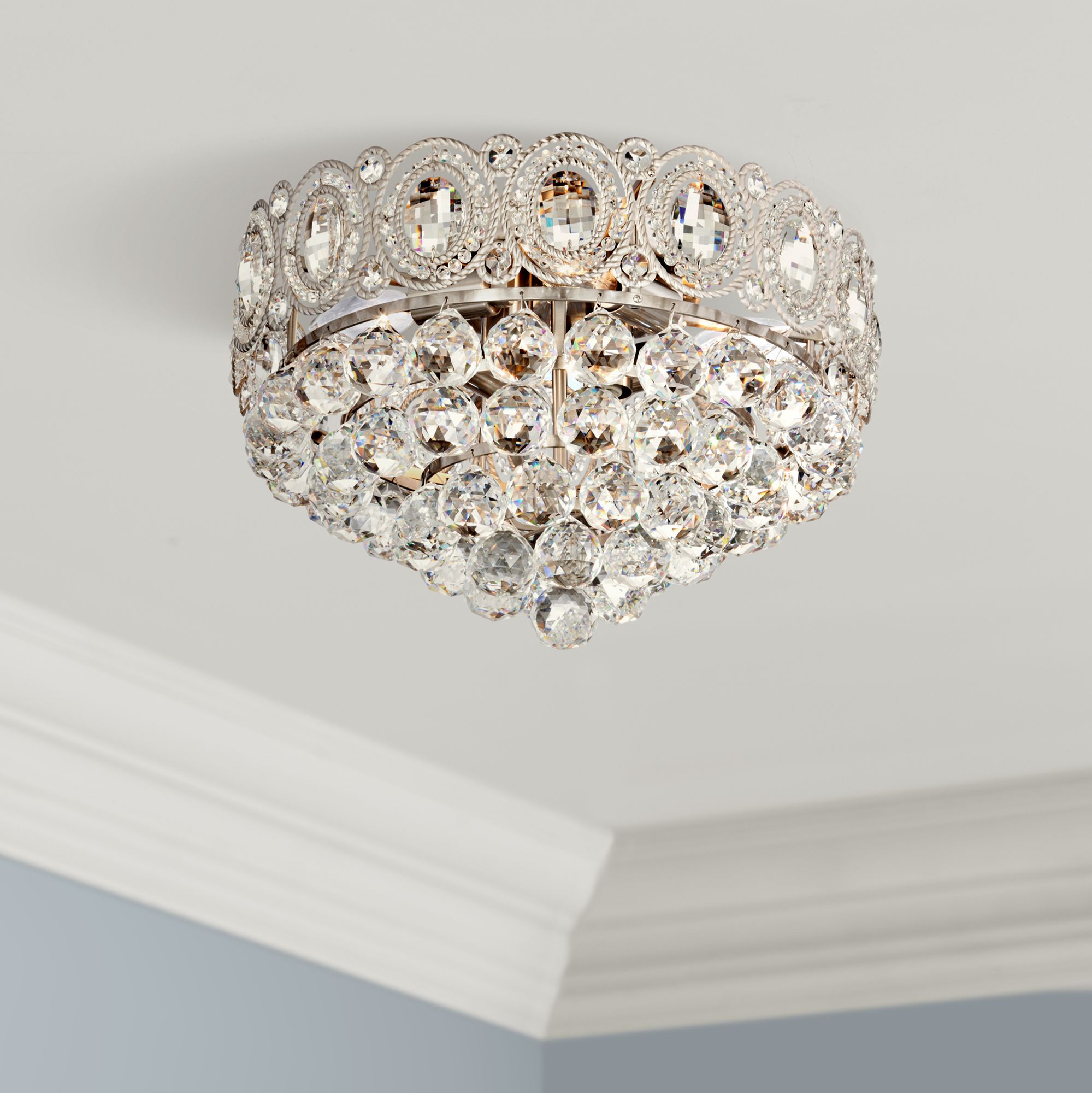 Moira 16" Wide Crystal Ceiling Light