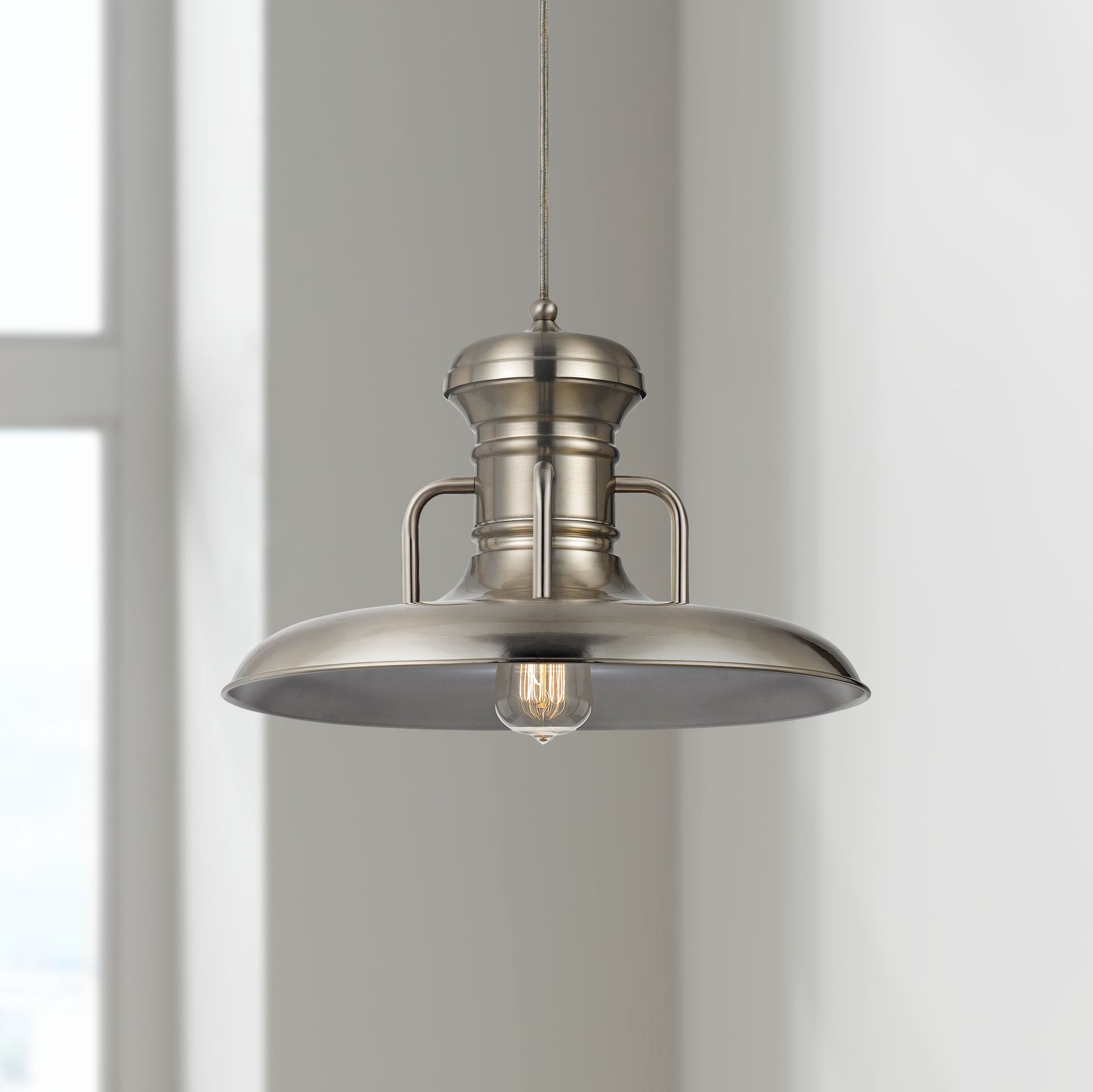 Winterset 16" Wide Brushed Steel Pendant Light