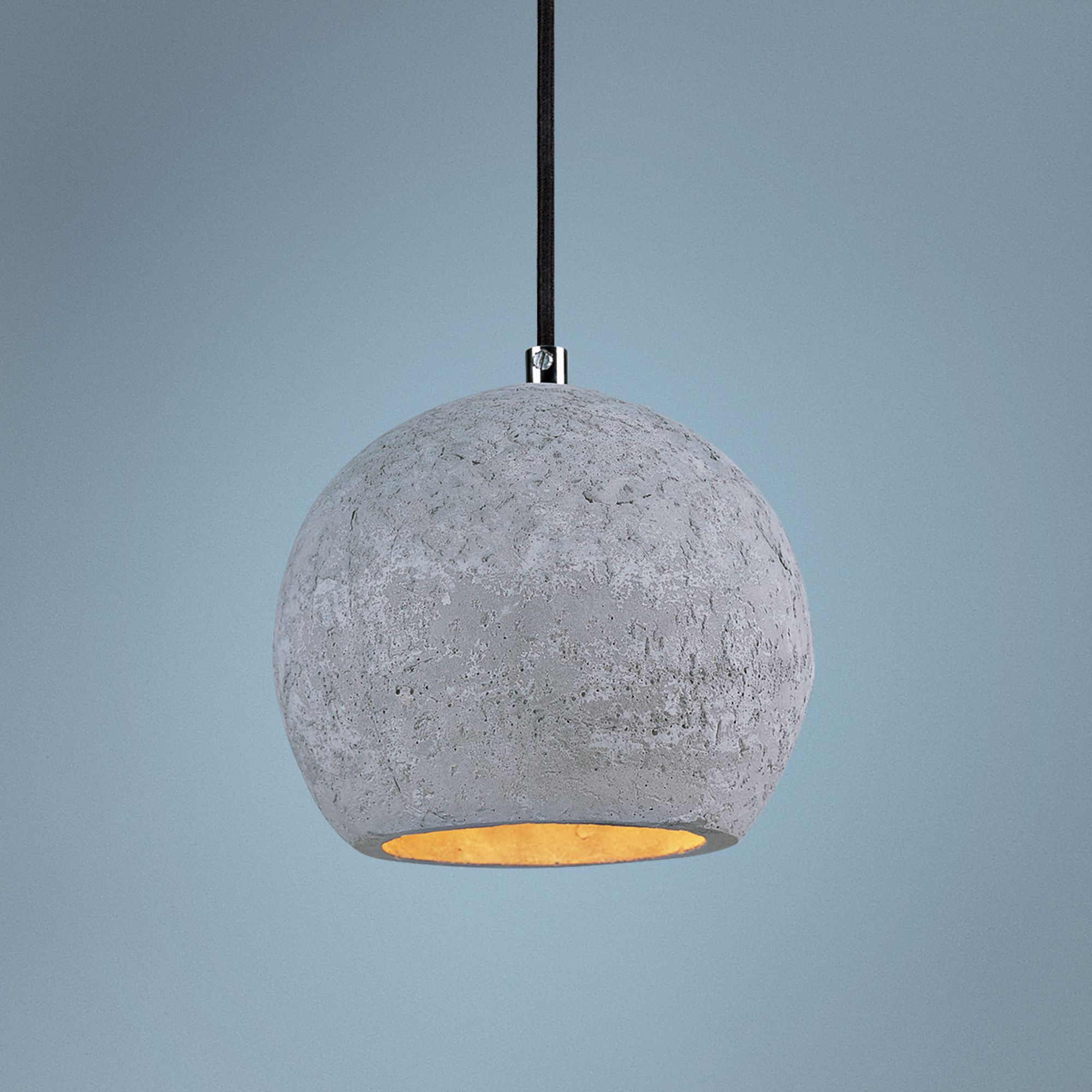 Maxim Crete 7"W 1-Light LED Concrete Dome Mini Pendant