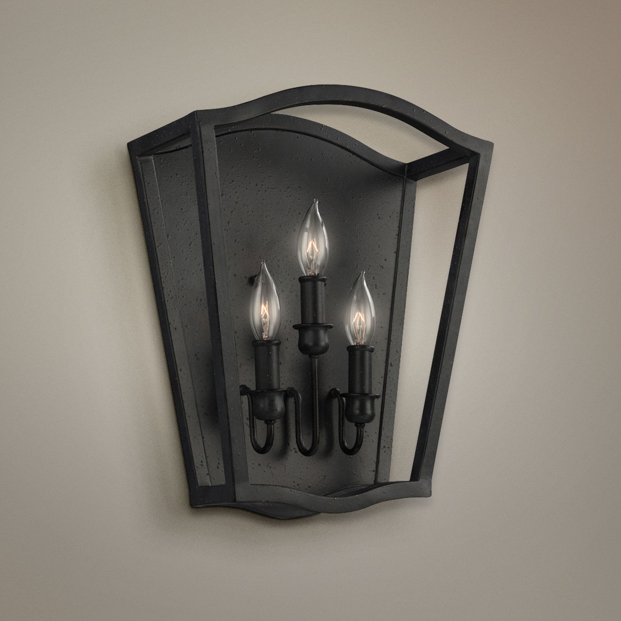 Yamouth 15 1/4" High Antique Forged Iron Wall Sconce