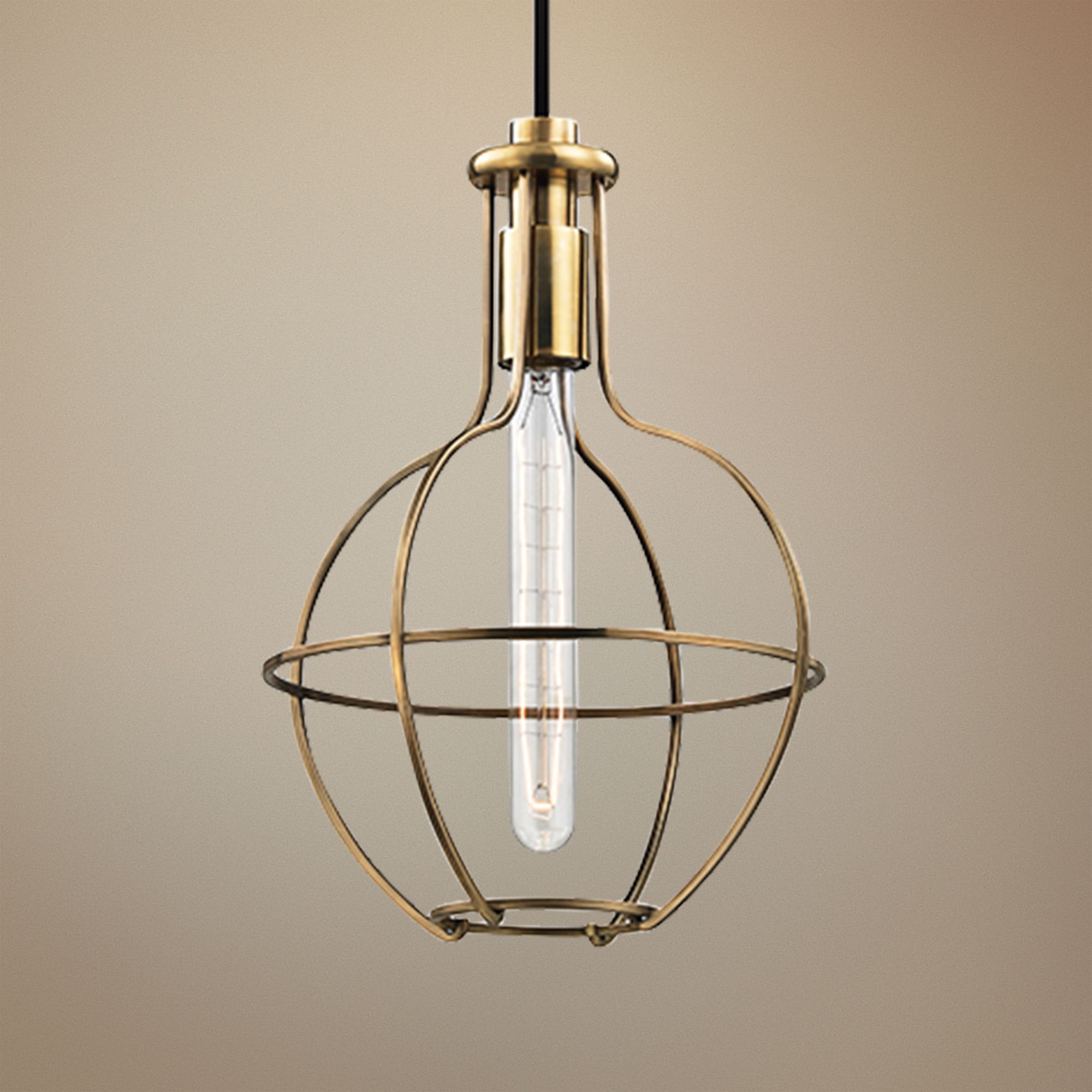 Hudson Valley Colebrook 10" Wide Open Brass Mini Pendant