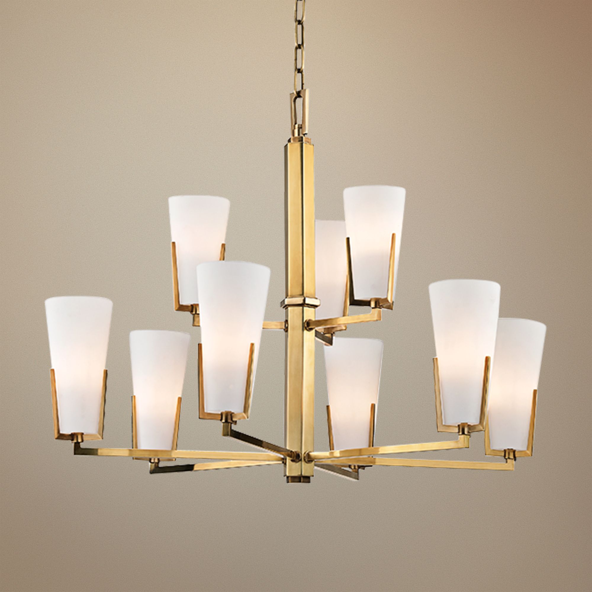 Hudson Valley Upton 31 3/4" Wide 9-Light Brass Chandelier