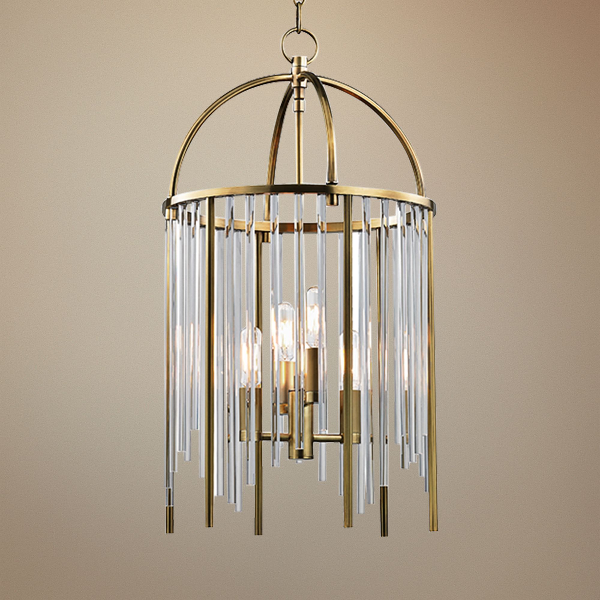 Hudson Valley Lewis 13" Wide Aged Brass Pendant