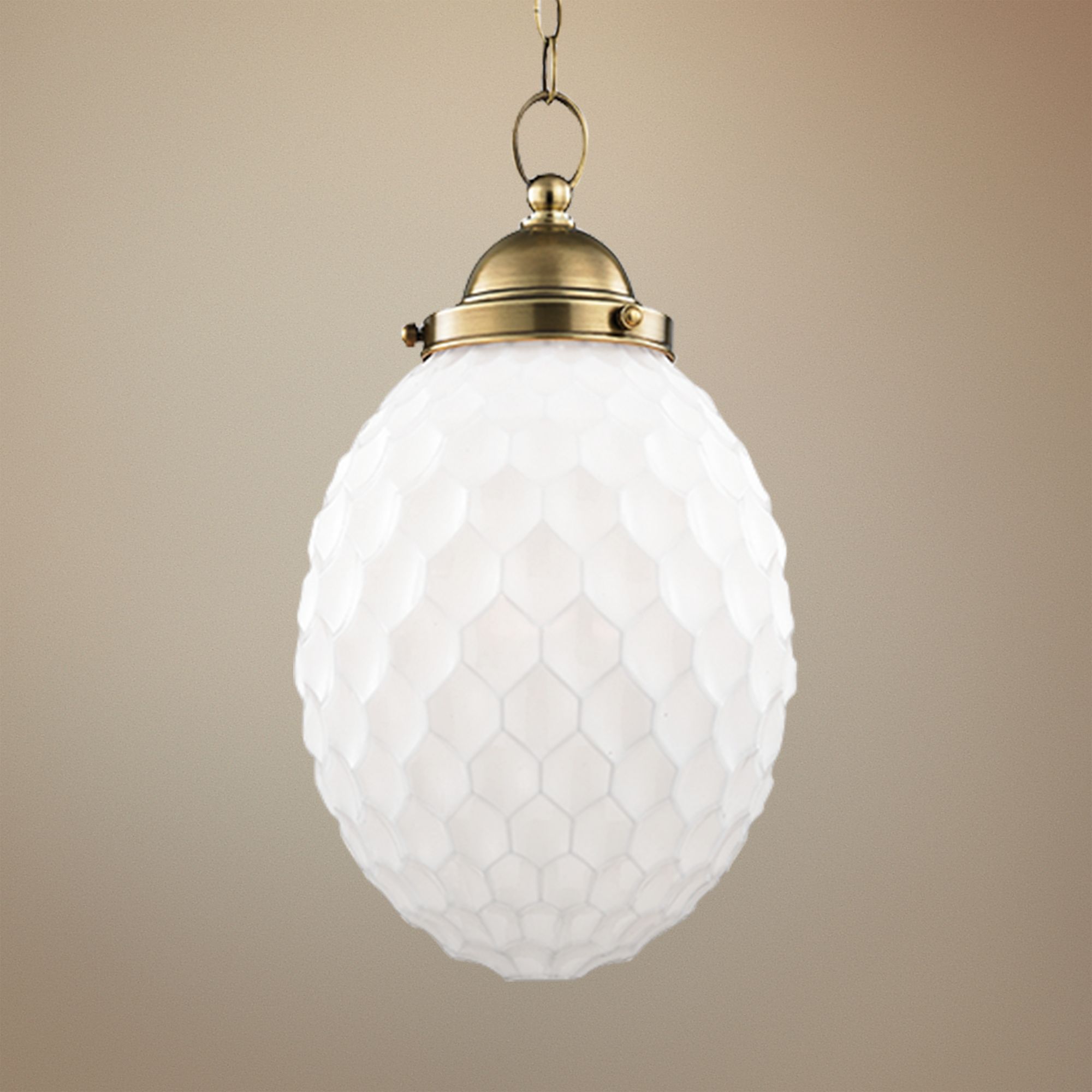 Hudson Valley Columbia 10"W White Glass Brass Mini Pendant