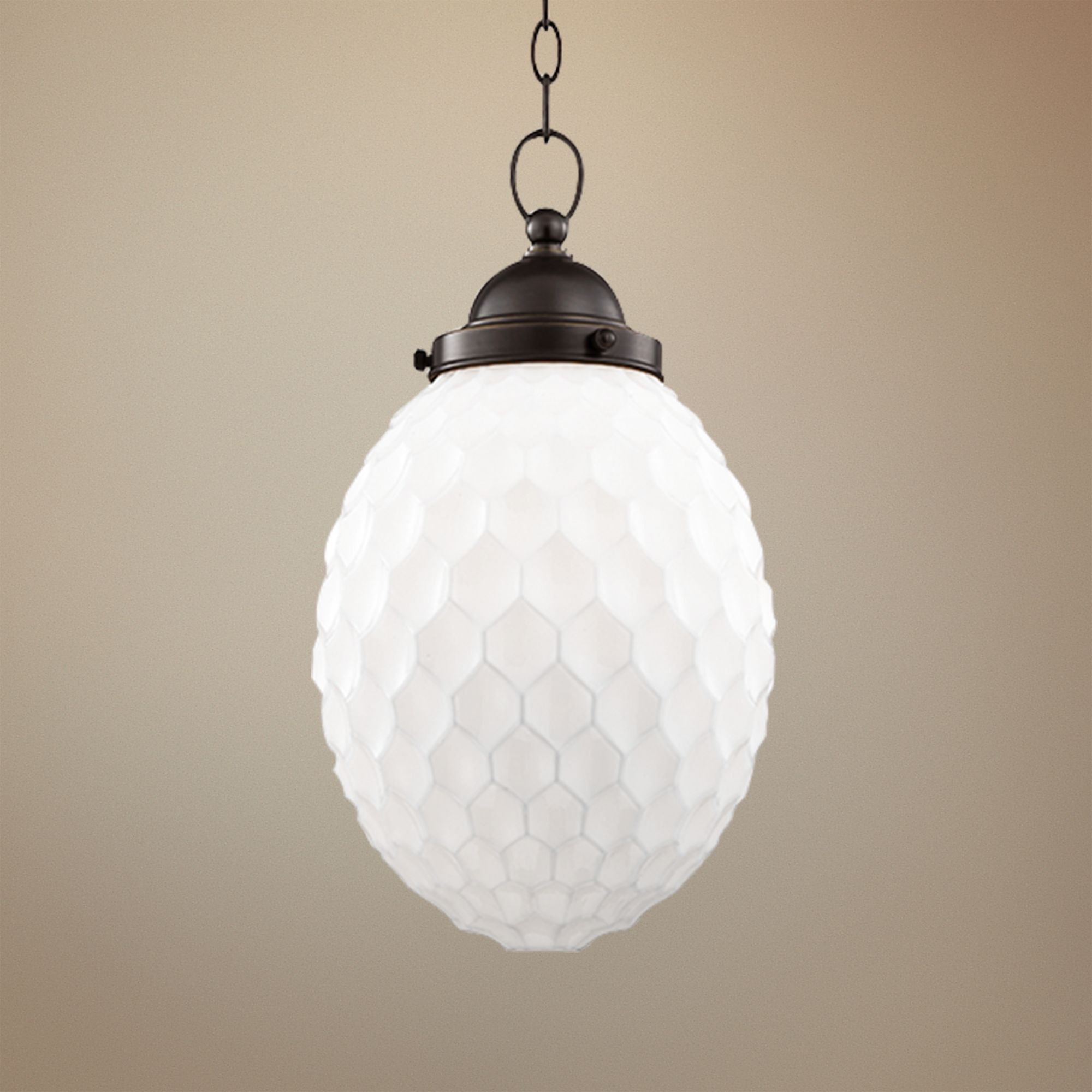 Hudson Valley Columbia 10"W White Glass Bronze Mini Pendant