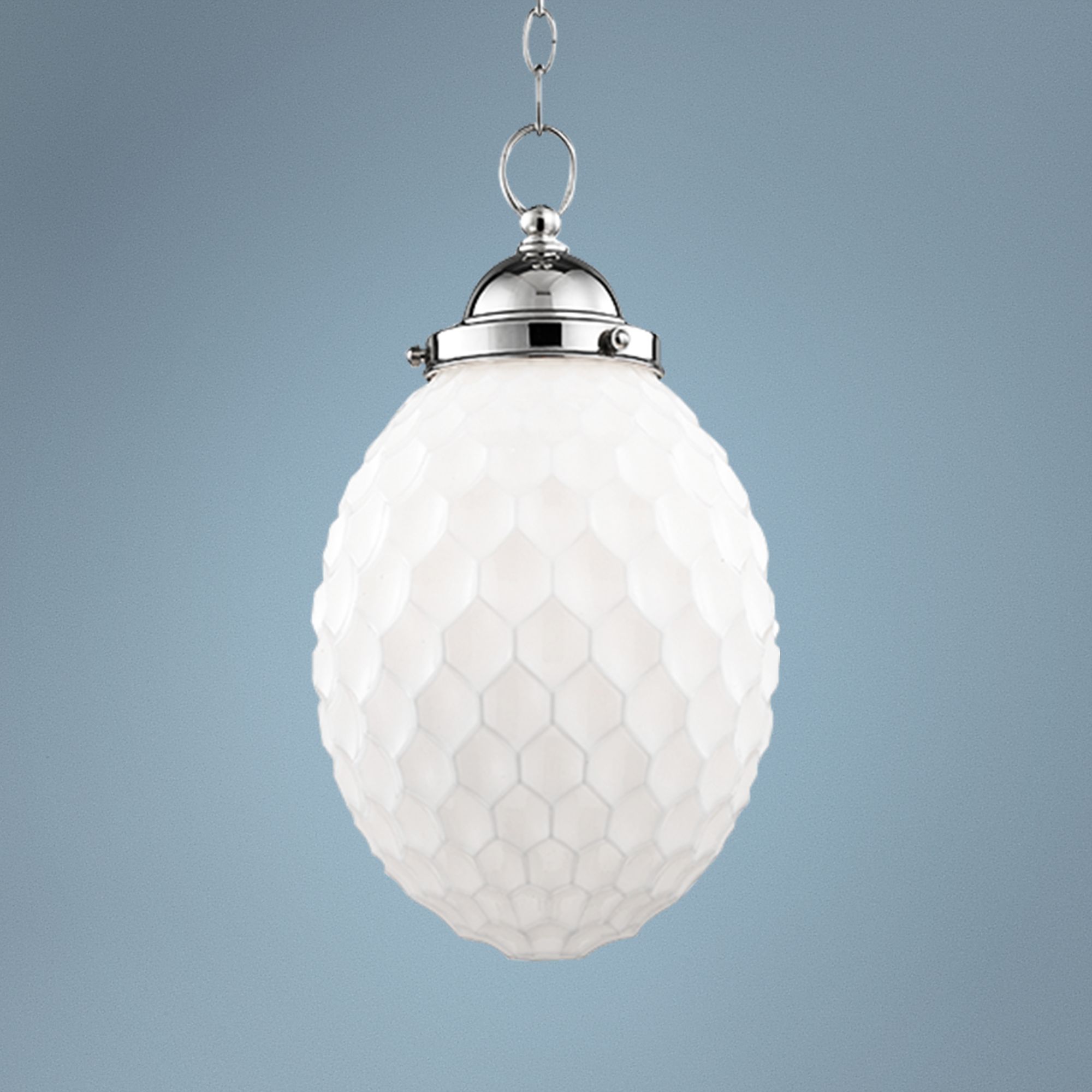 Hudson Valley Columbia 10"W White Glass Nickel Mini Pendant