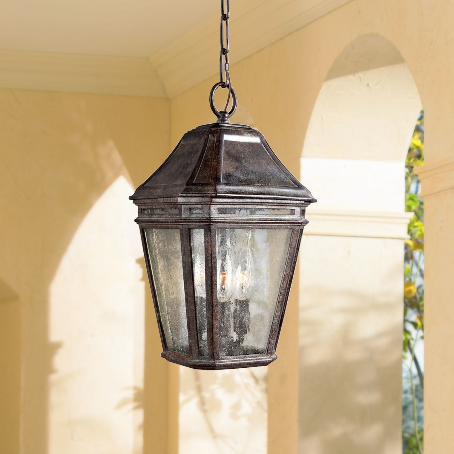 Feiss Londontowne 15" High Chestnut Outdoor Hanging Light