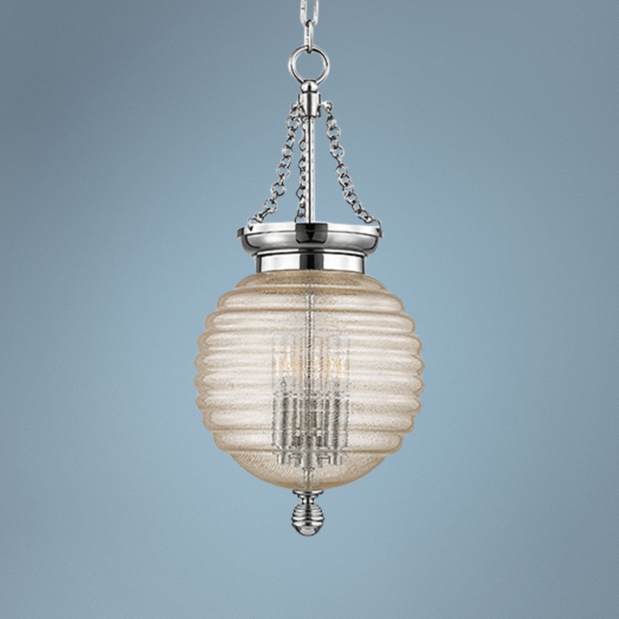 Hudson Valley Coolidge 10" Wide Ribbed Glass Mini Pendant