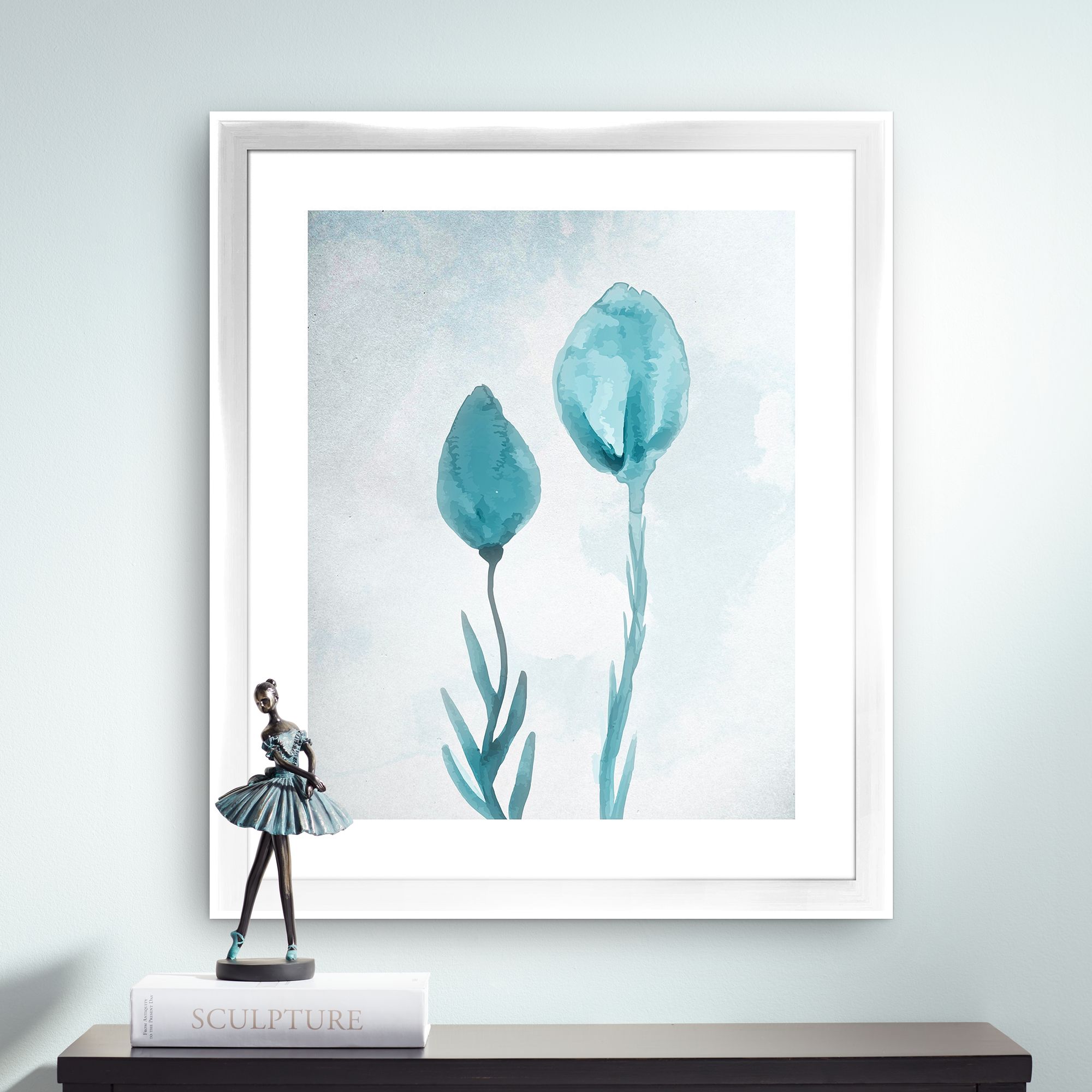 The Blue Roses I 26 1/2" High Framed Wall Art