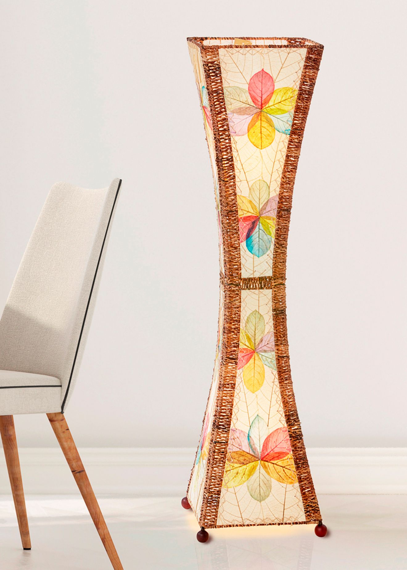 Eangee Hour Glass Multi-Color Large Tower Floor Lamp