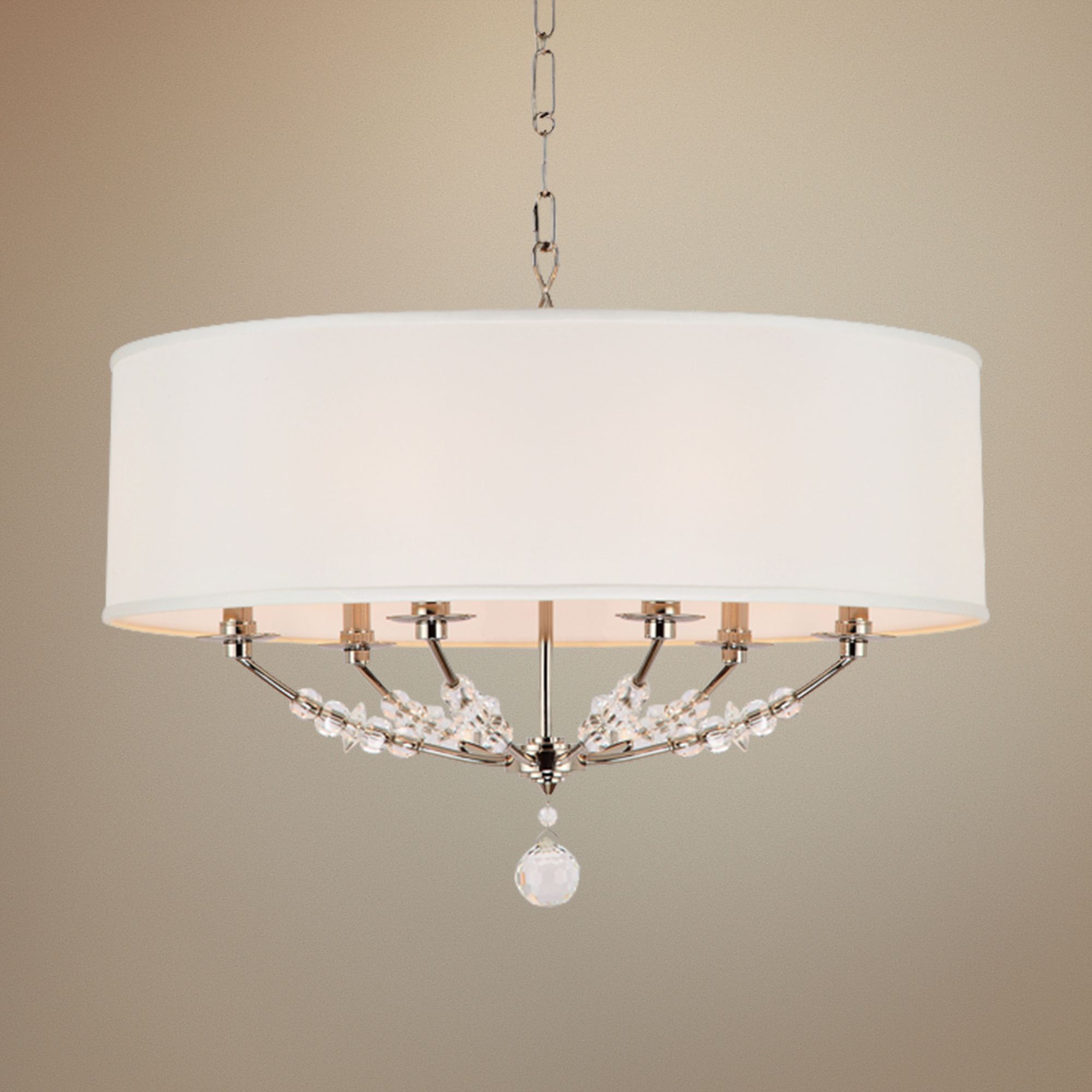 Crystorama Mirage 30" Wide Polished Nickel Pendant Light