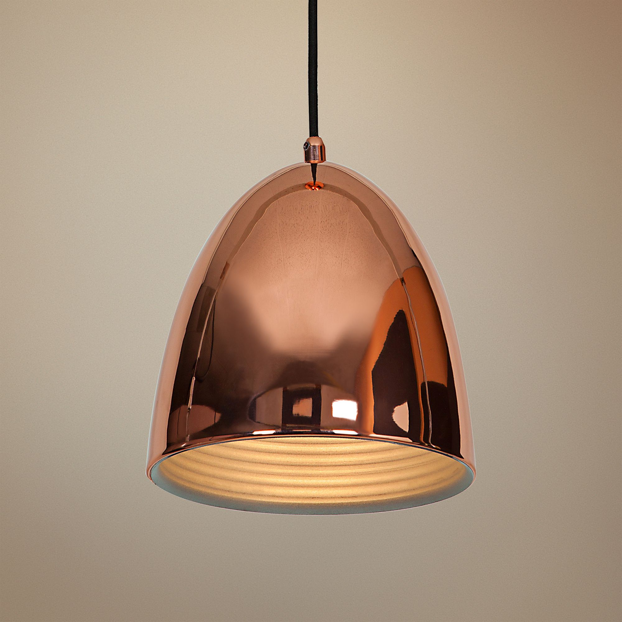 Essence 8" Wide Shiny Copper Dome 1-Light Mini Pendant