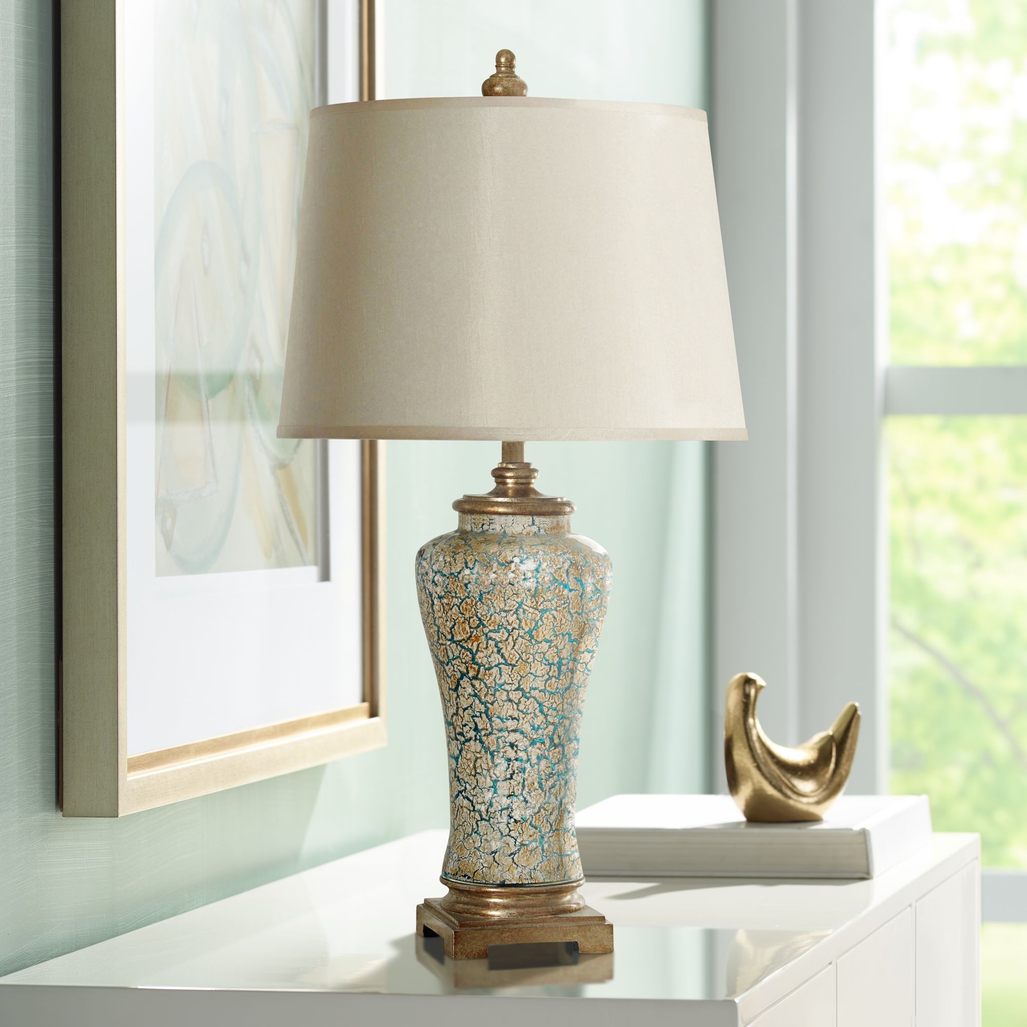 Ginger Caledonia Glass Jar Table Lamp