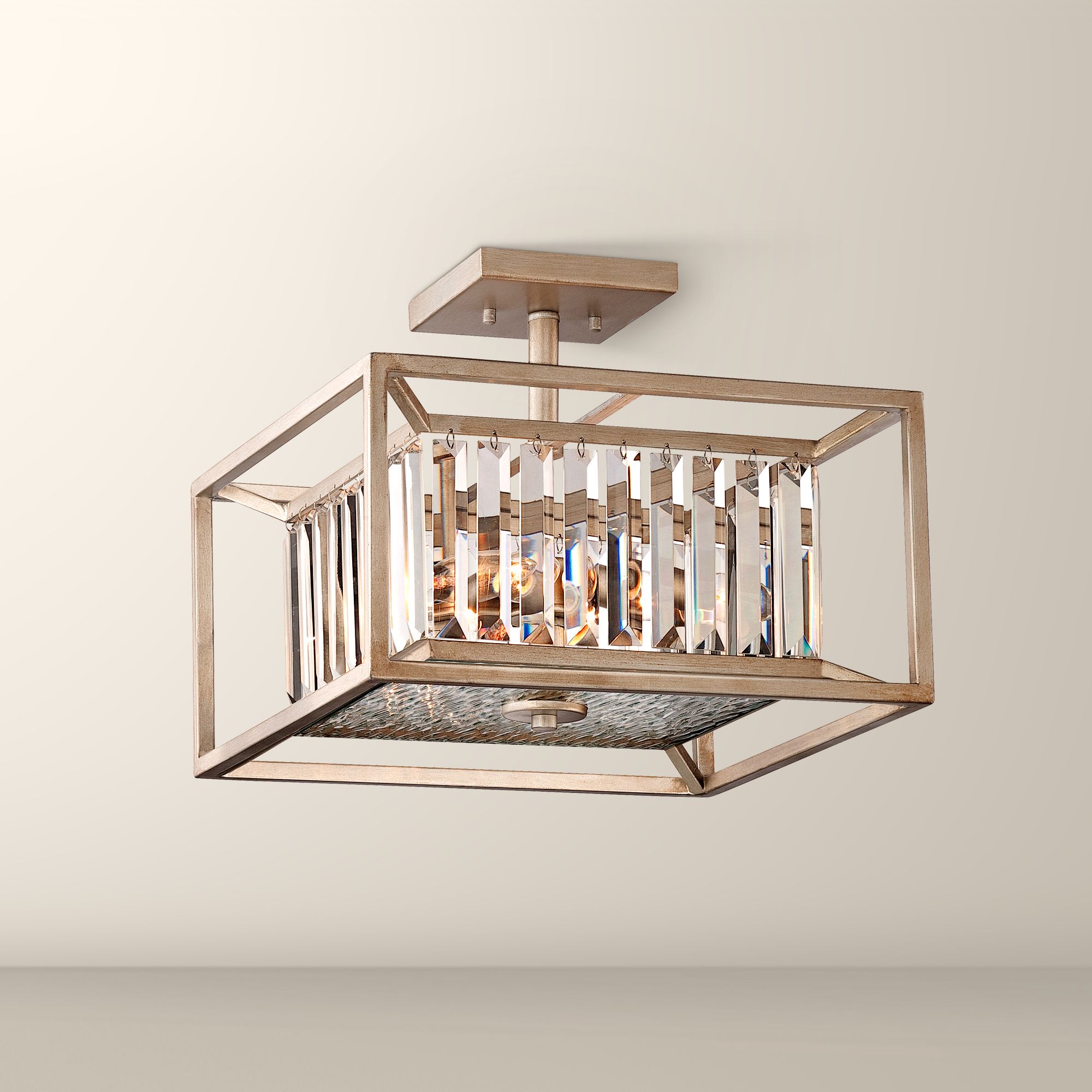 Linares 14" Wide Aged Platinum Ceiling Light