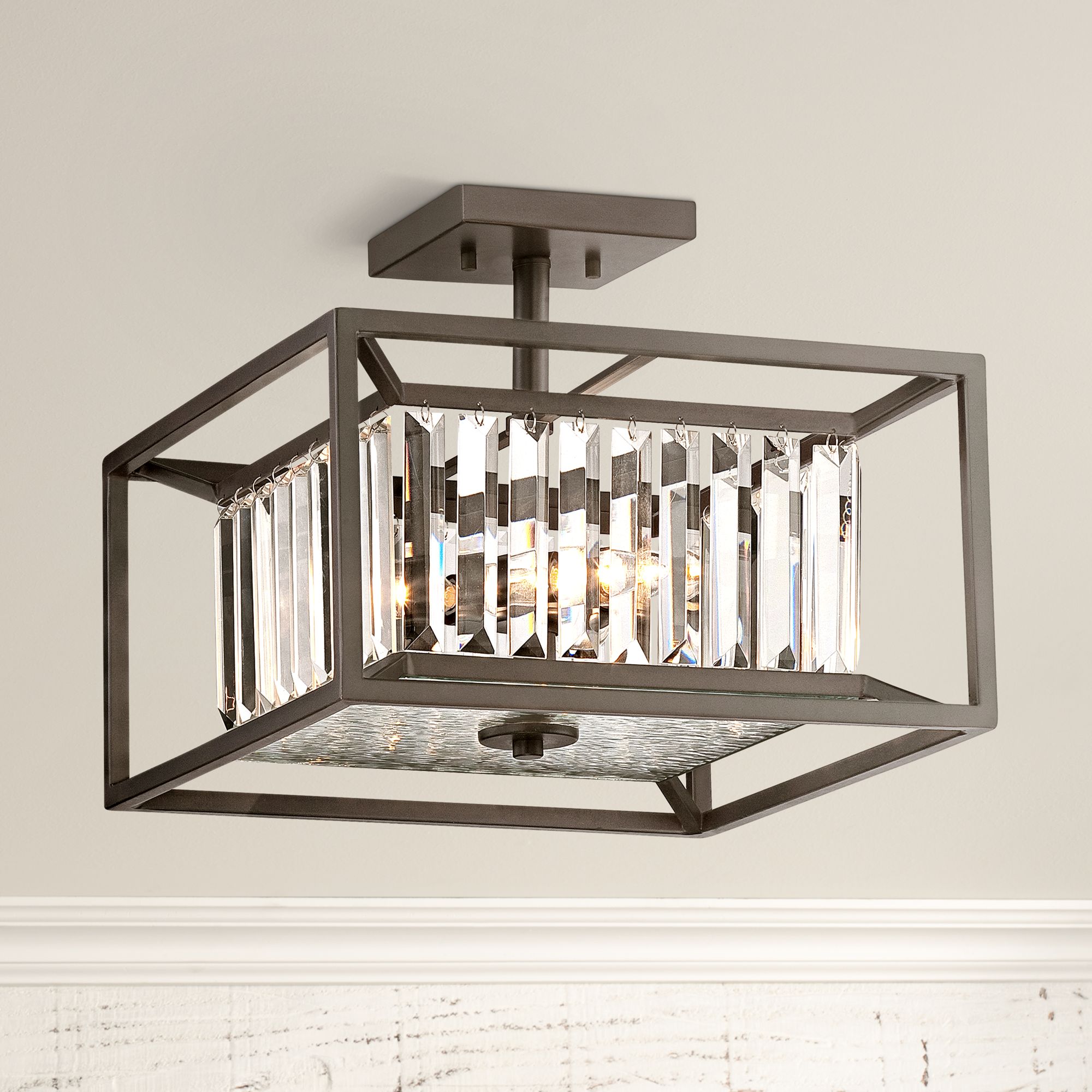 Linares 14" Wide Vintage Bronze Ceiling Light