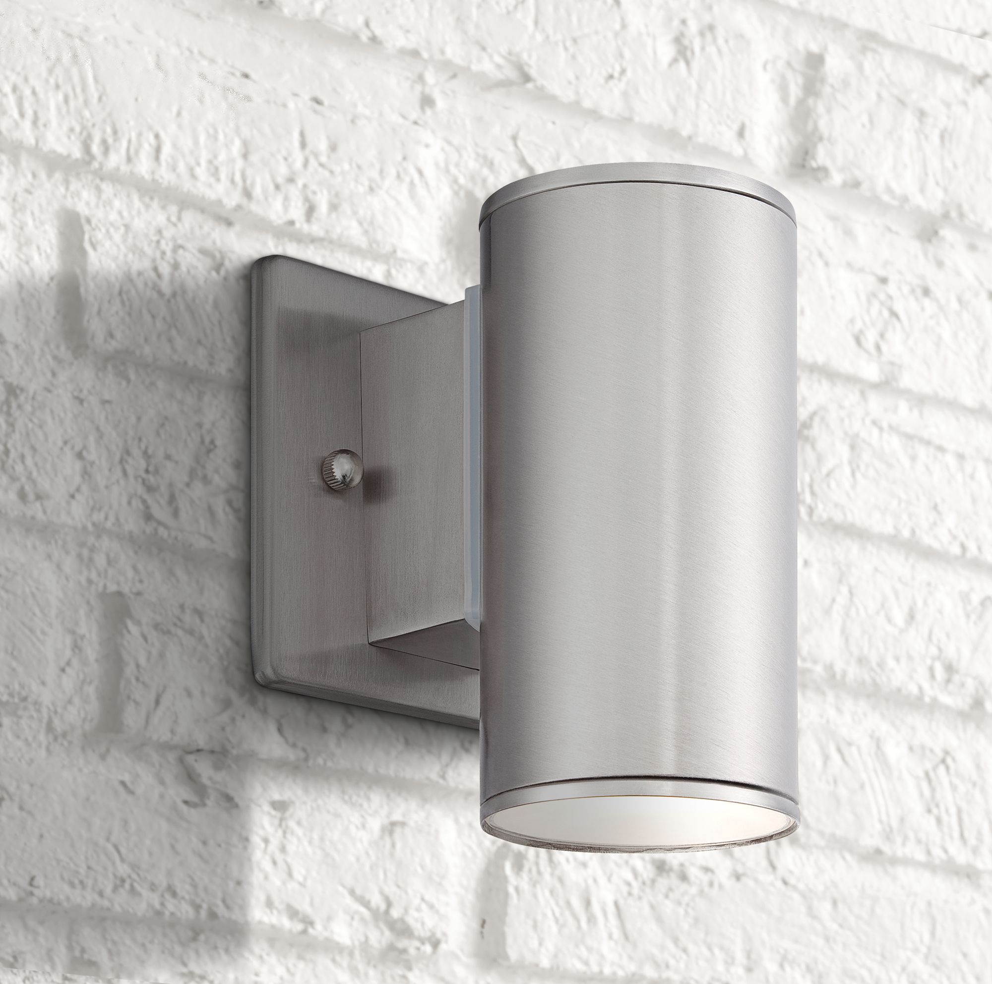 Barrow 6" High Satin Platinum LED Outdoor Wall Lantern