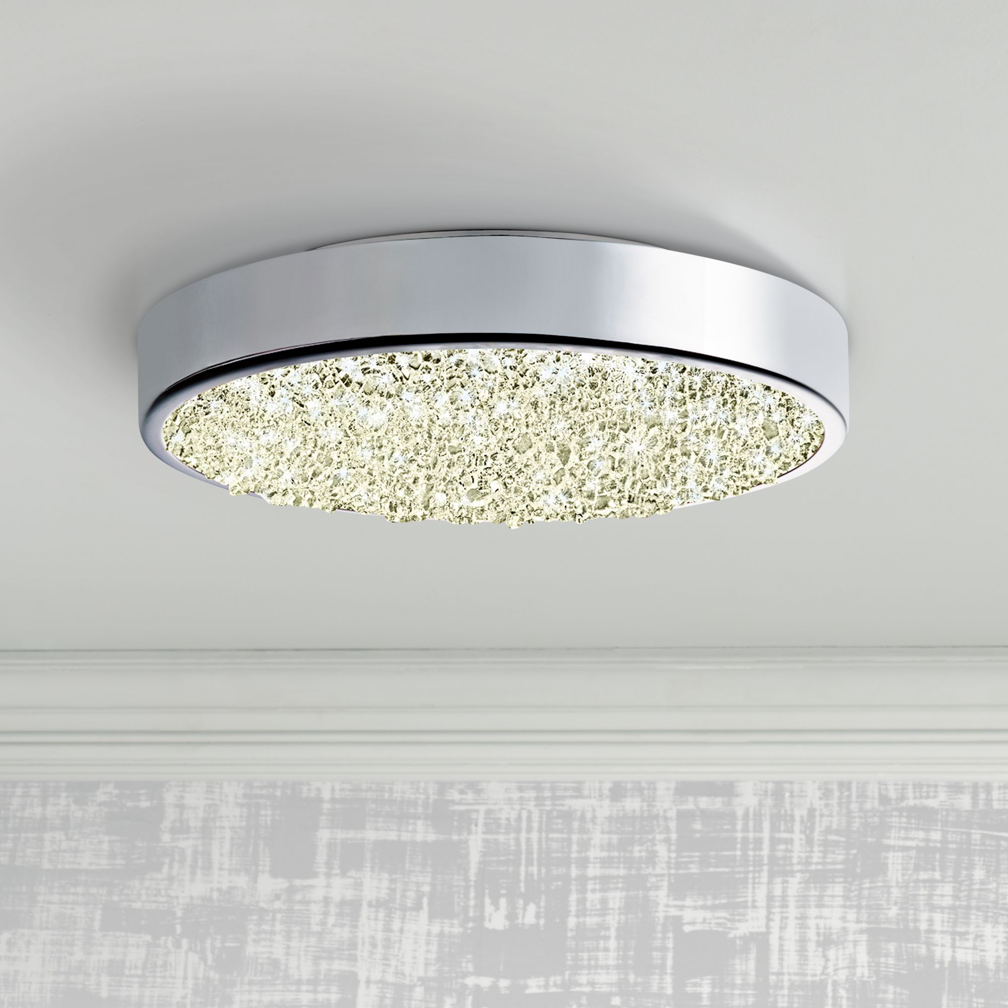 Sonneman Dazzle 8 Wide Round Chrome Led Ceiling Light 8r313