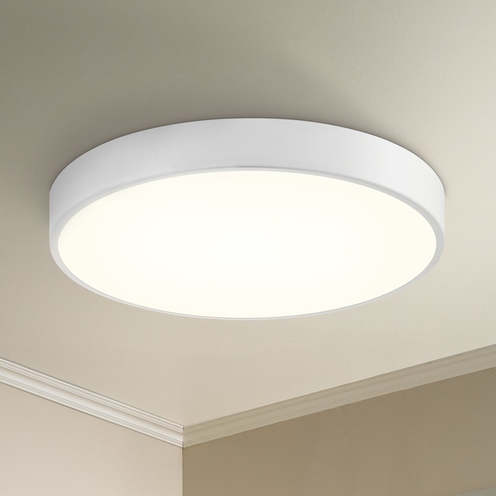 Sonneman Pi 16"W Textured White Round LED Ceiling Light - #8R356 ...