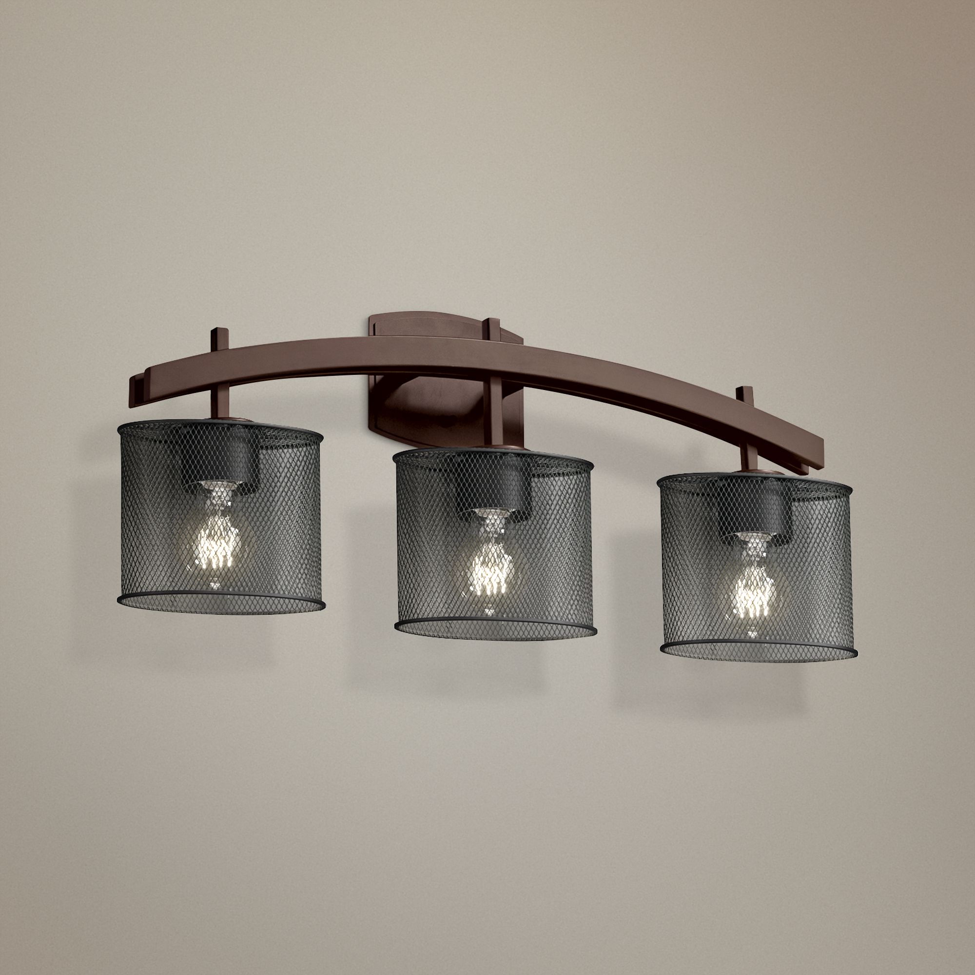 Archway Mesh 25 1/2" Wide 3-Light Dark Bronze Bath Light