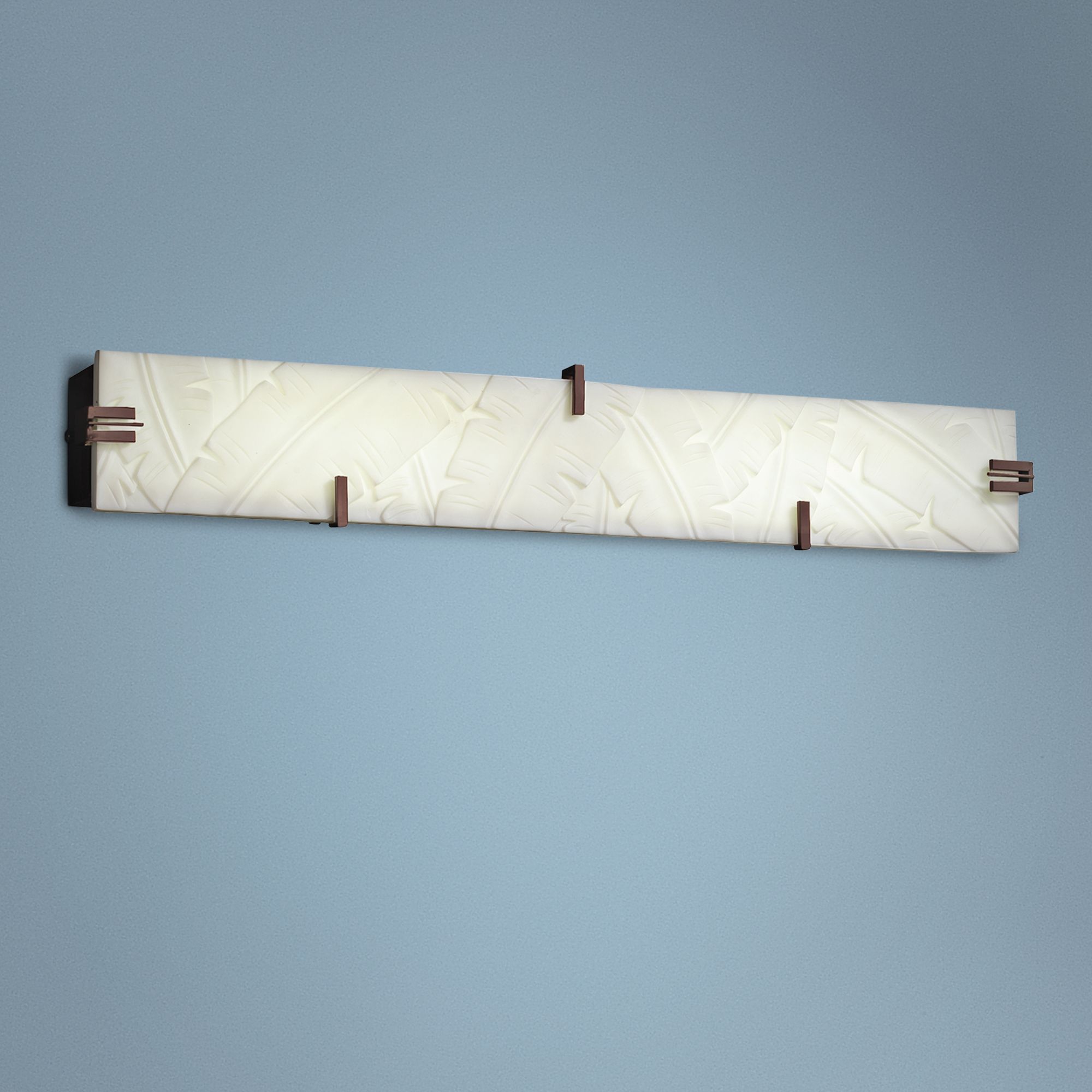 Porcelina 36" Wide LED Faux Porcelain Bronze Bath Light