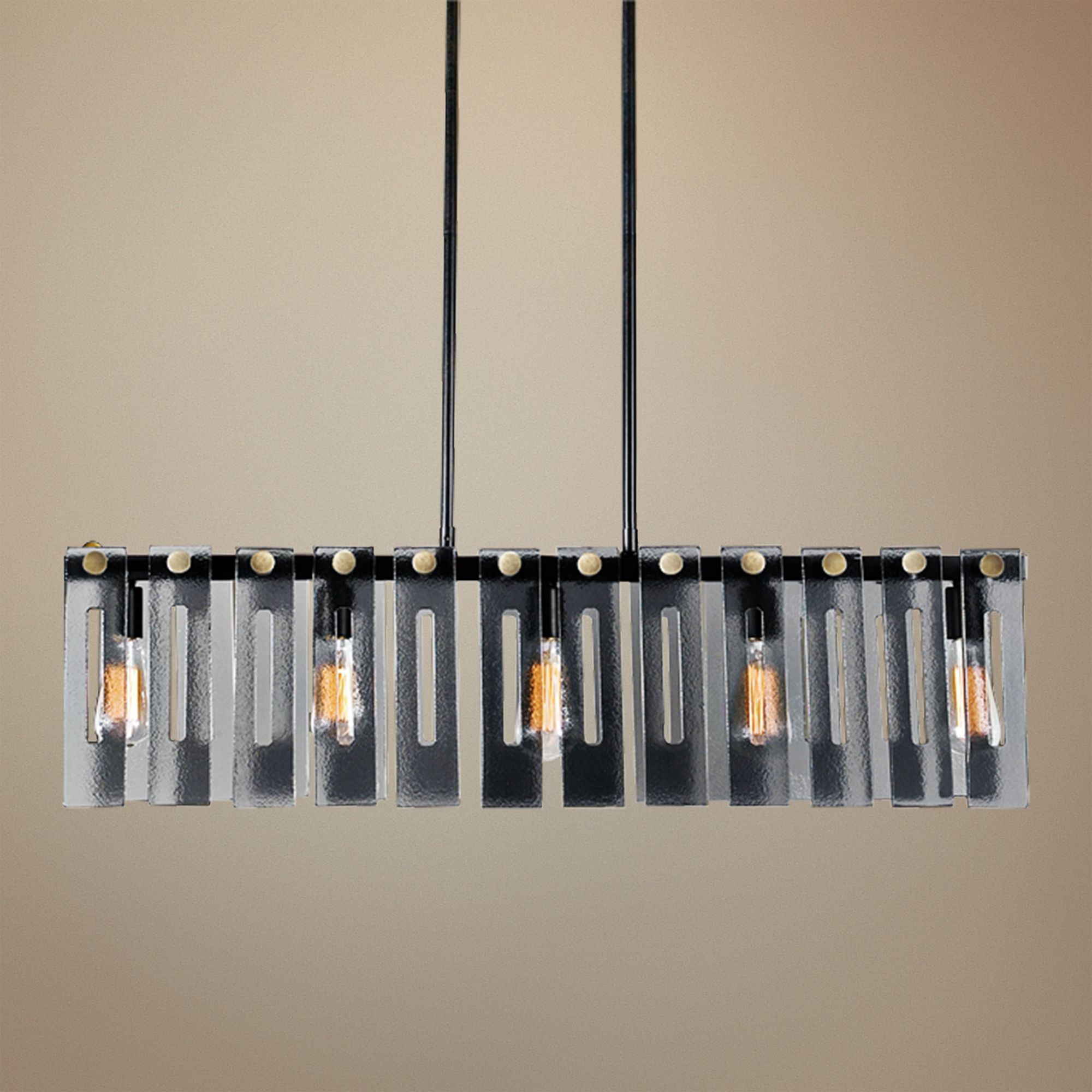 Everly 39" Wide Smoke Glass Kitchen Island Light Chandelier