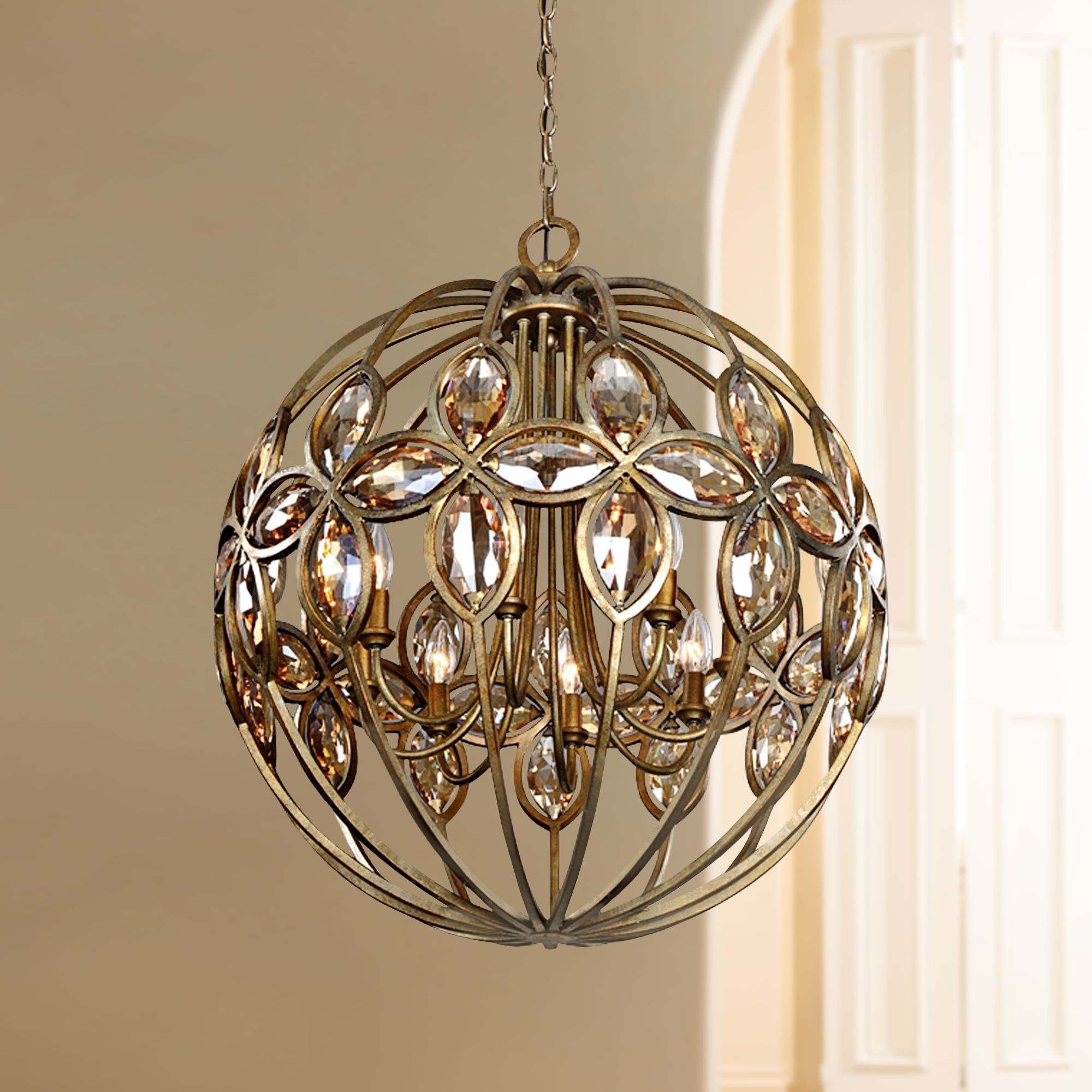 Uttermost Ambre 25" Wide Gold 8-Light Chandelier